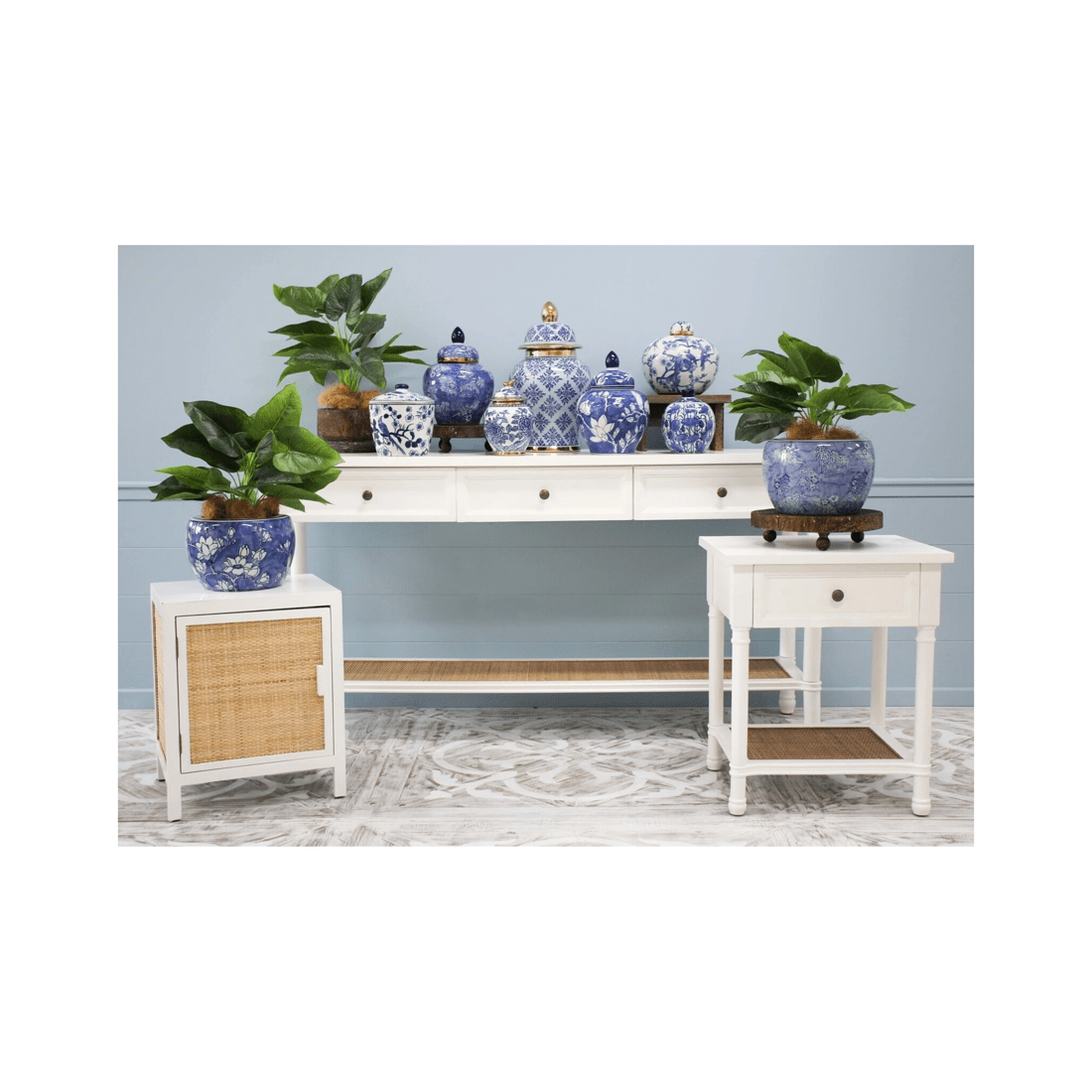 2 Resort Wood/mdf 80x160cm 3-drawer Console Table Home/office Furniture Rect White
 - White, 2 of 2