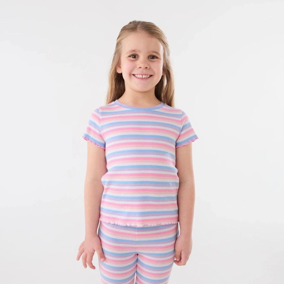 1 Short Sleeve Rib T-shirt VIVID STRIPE MULTI, 1 of 7