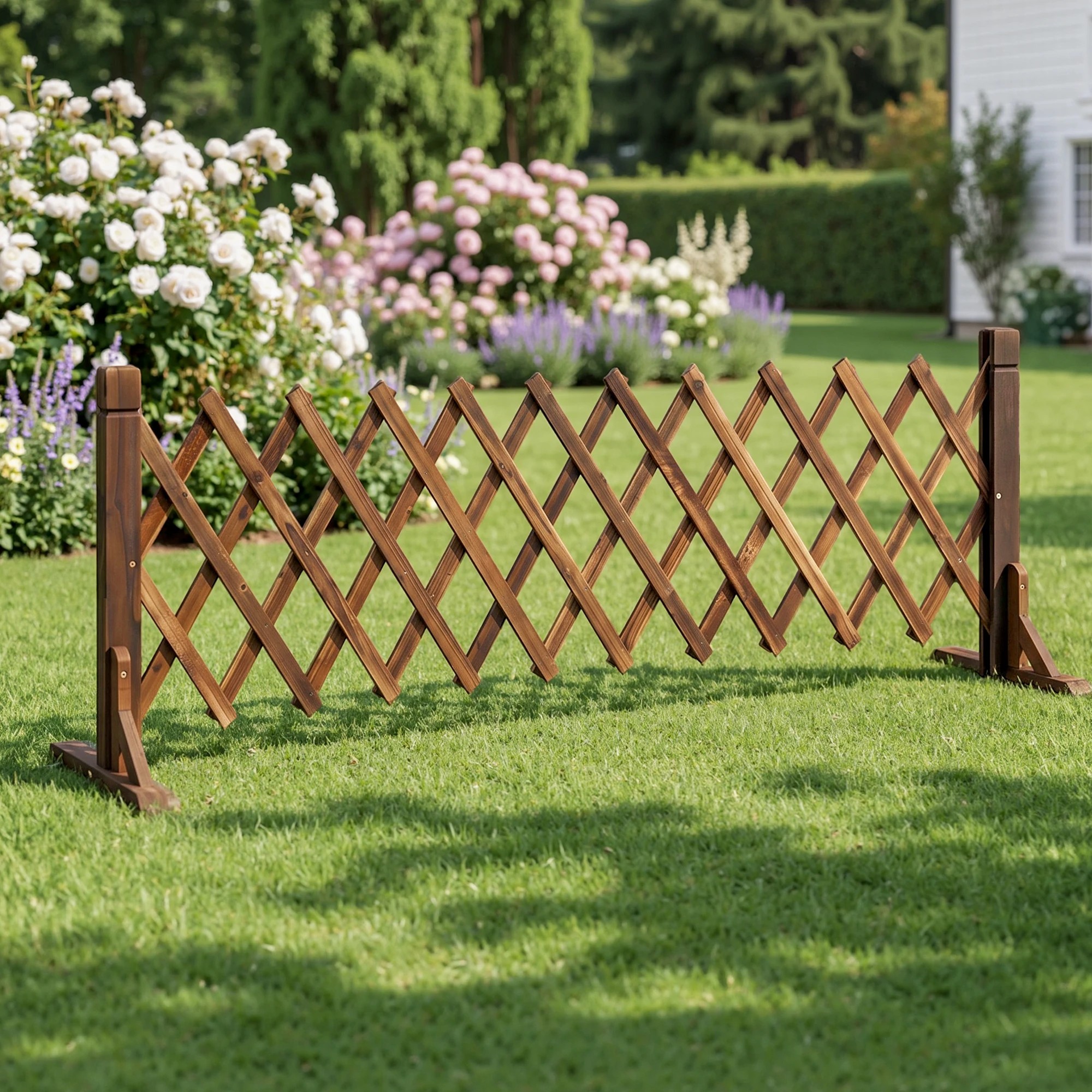 3 Gardeon Garden Fences Expandable Wooden Trellis Fence Plant Frame 160cm - Charcoal, 3 of 8
