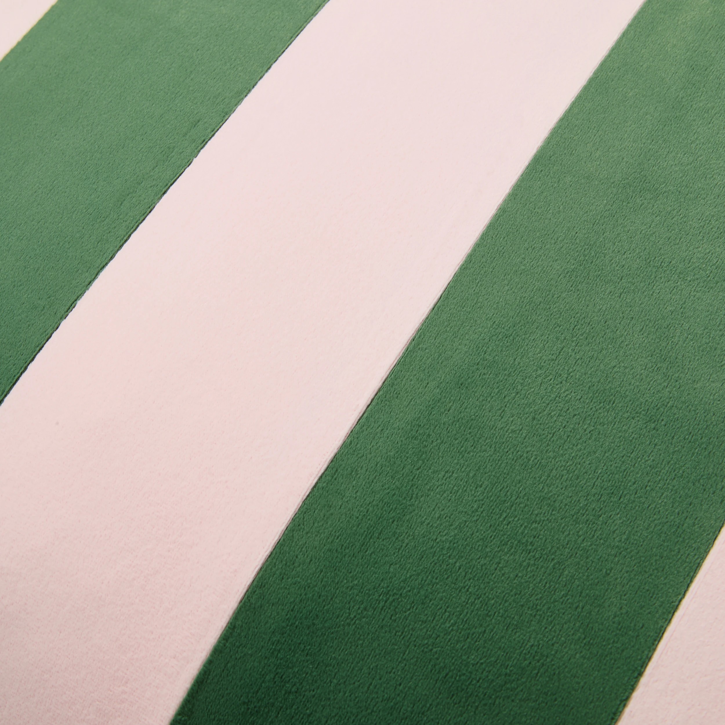 5 60cm Stripe Velvet Cushion Cover - Pesto and Pink, 5 of 6
