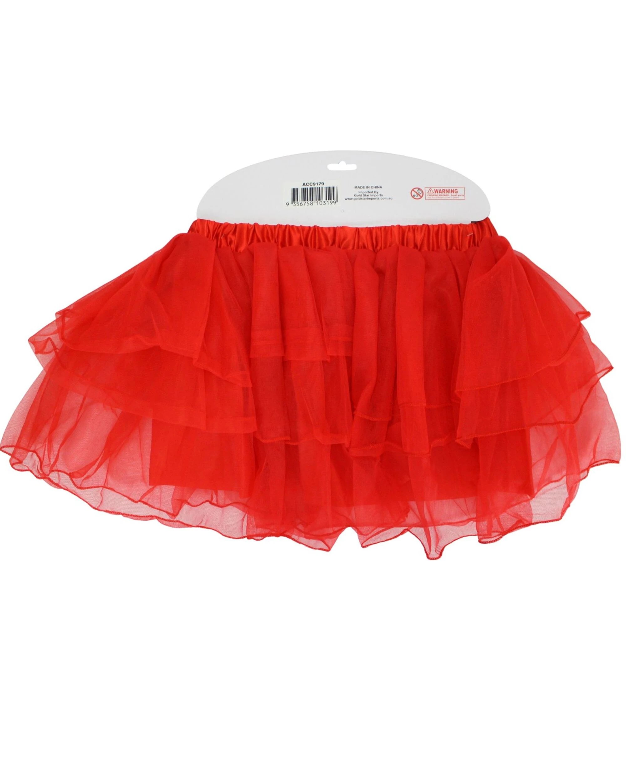 3 Gold Star Adult Layered Deluxe Tutu - ONE SIZE - Red, 3 of 3