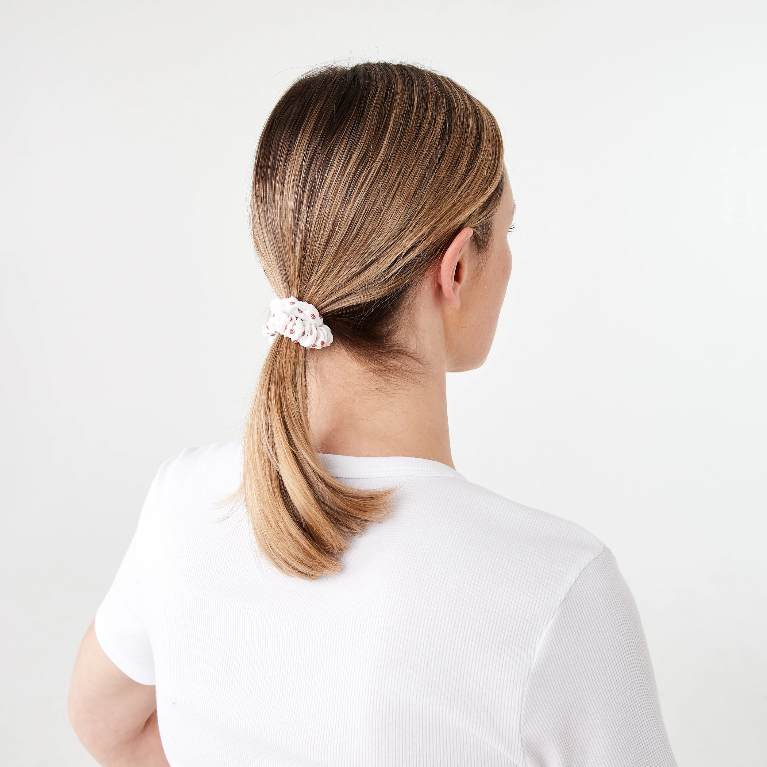 4 5 Pack Mini Strawberry Print Hair Scrunchies, 4 of 5