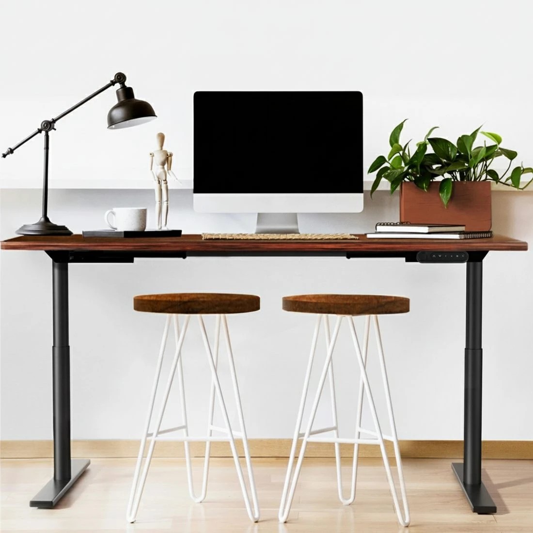 5 Artiss Standing Desk Motorised Electric Dual Motor Rustic  120CM - Brown, 5 of 5