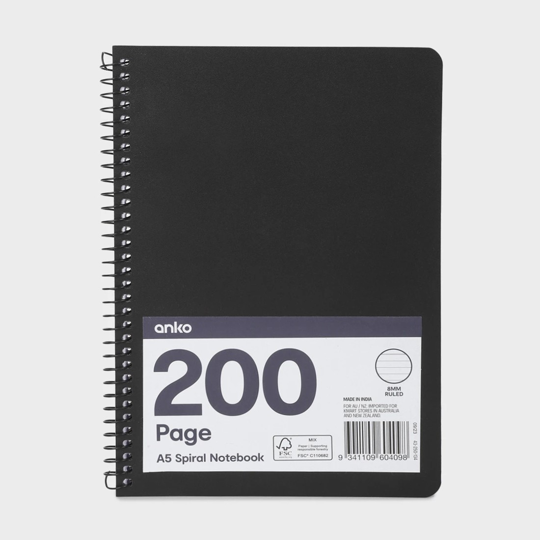 1 A5 Spiral Notebook - Black, 1 of 5