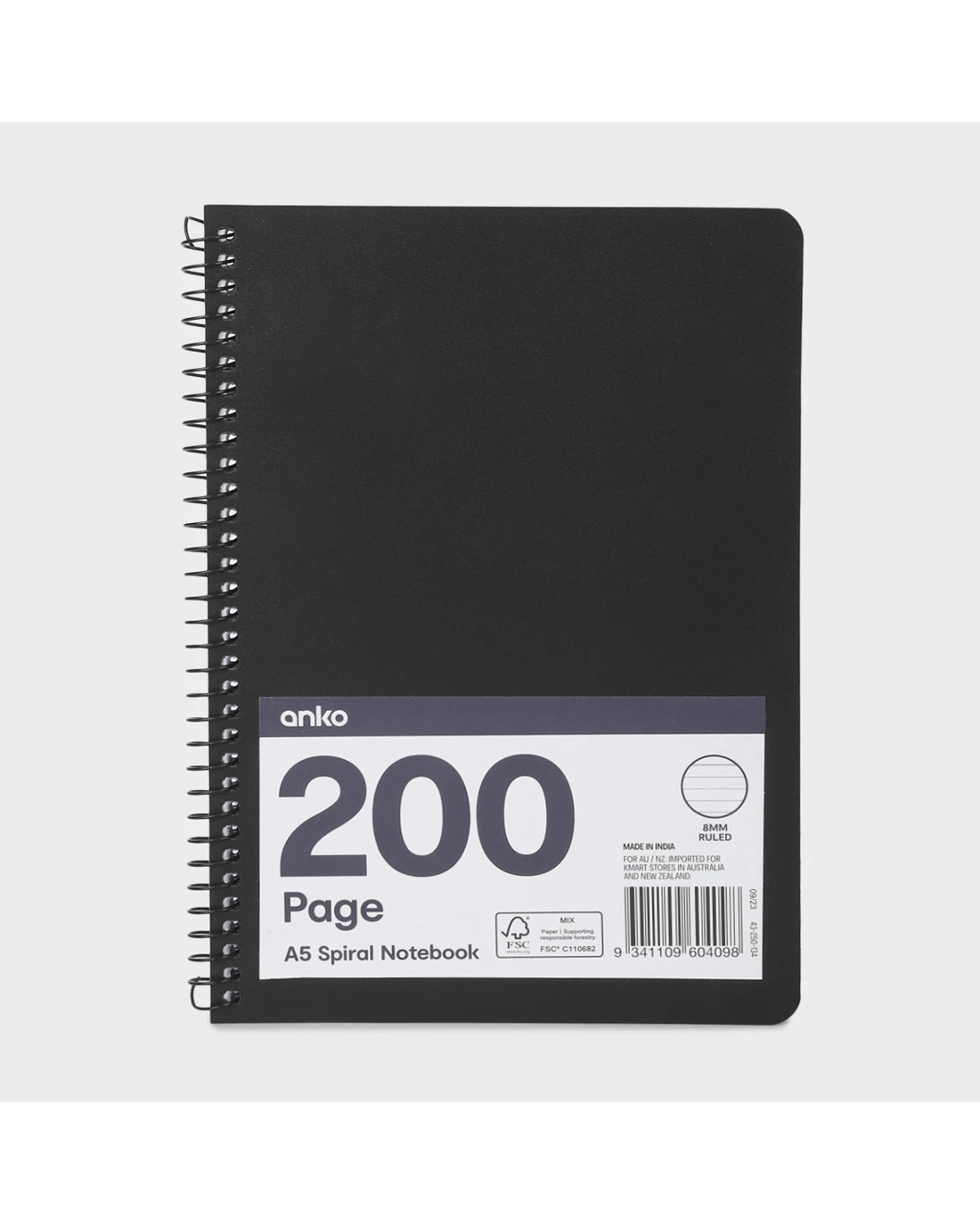 1 A5 Spiral Notebook - Black, 1 of 5