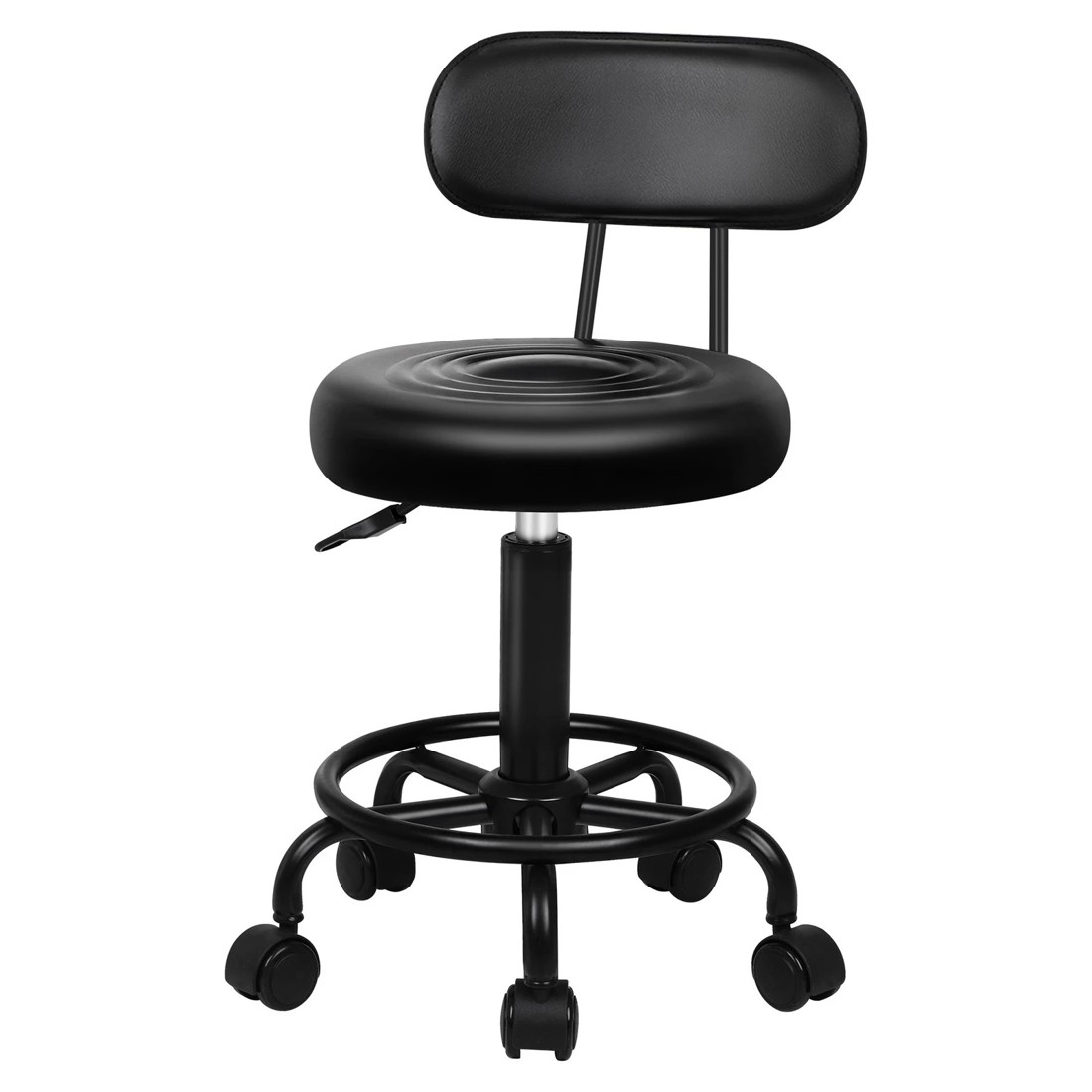 1 Alfordson Salon Stool Backrest Swivel Barber Hair Dress Chair Declan - Black, 1 of 8