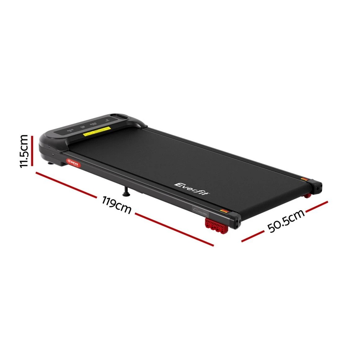 2 Everfit Treadmill Electric Walking Pad with Incline Under Desk Home Gym - Black, 2 of 7