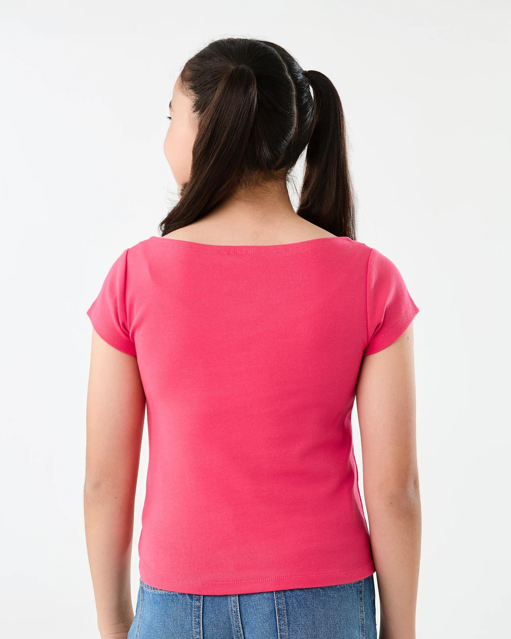 2 Short Sleeve Boat Neck T-shirt Red Text, 2 of 7