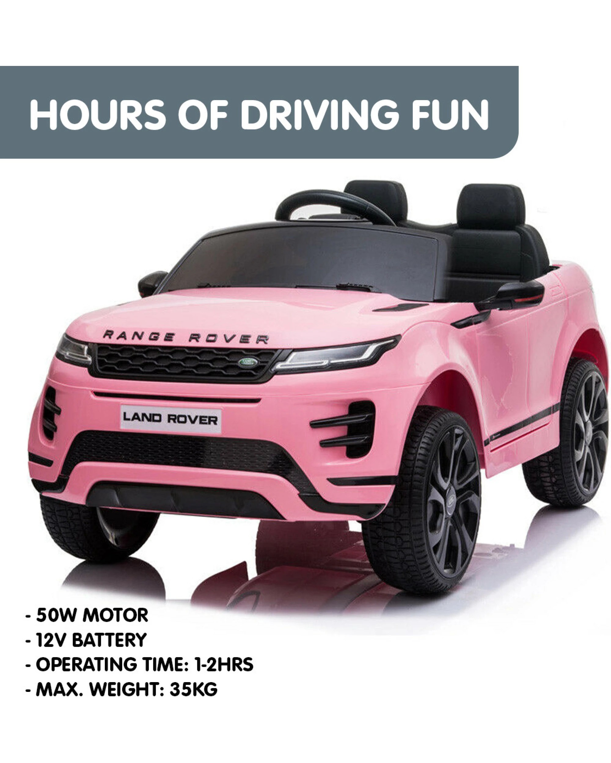 7 Kahuna Land Rover Licensed Kids Electric Ride On Car Remote Control - Pink, 7 of 10