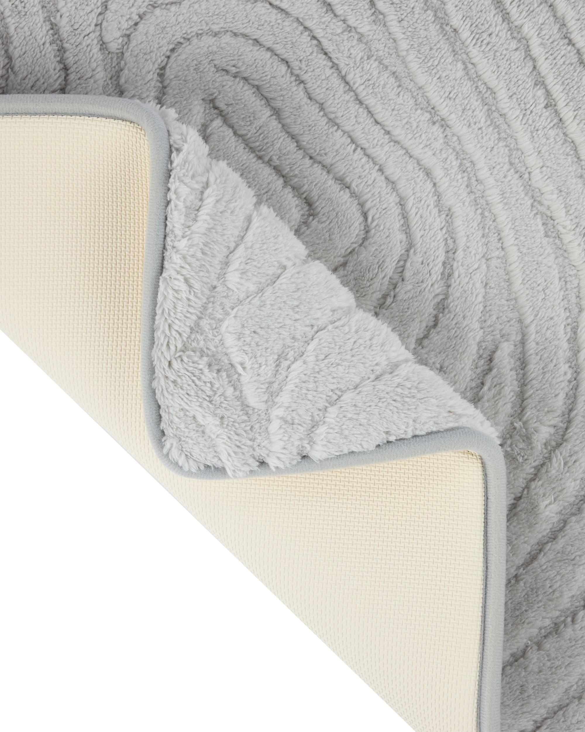 2 Memory Foam Bath Mat - Grey Wave, 2 of 5