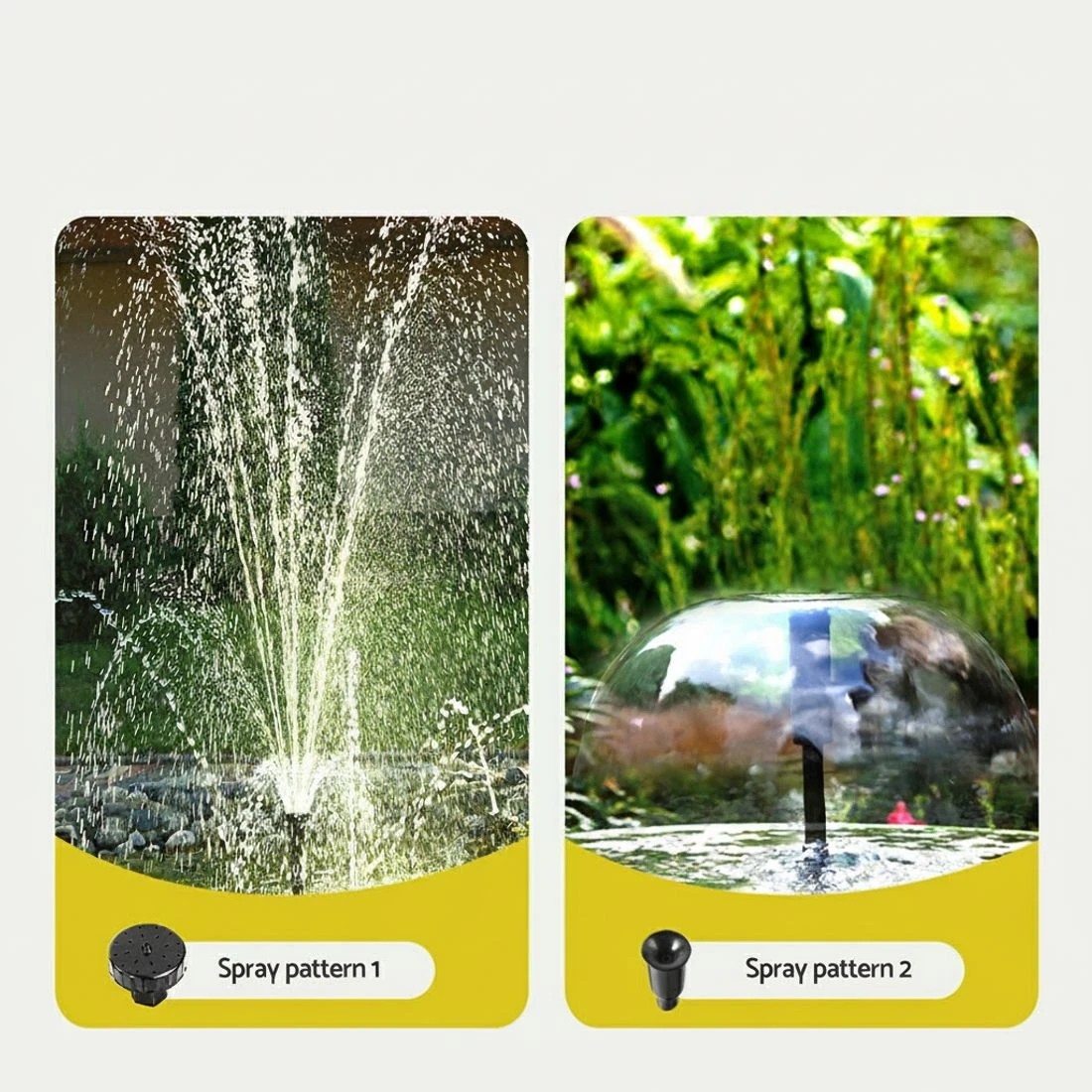 6 Gardeon Solar Pond Pump Submersible Water Fountain Kit with 2 Panels 1600L/H - Black - Black, 6 of 8