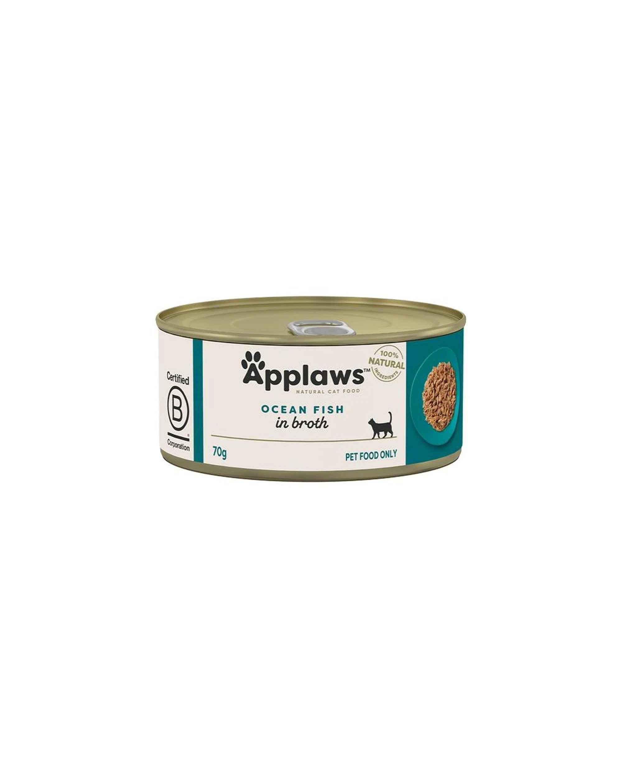 1 Applaws Natural Cat Food Ocean Fish Tin 70g 24 Pack, 1 of 2