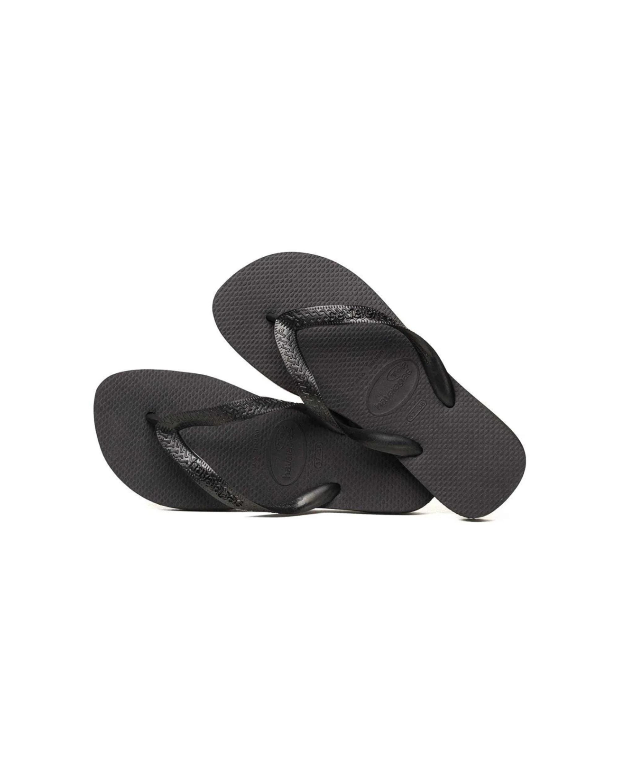 3 Havaianas Top Thongs Comfortable Rubber Flip Flops BLACK, 3 of 3