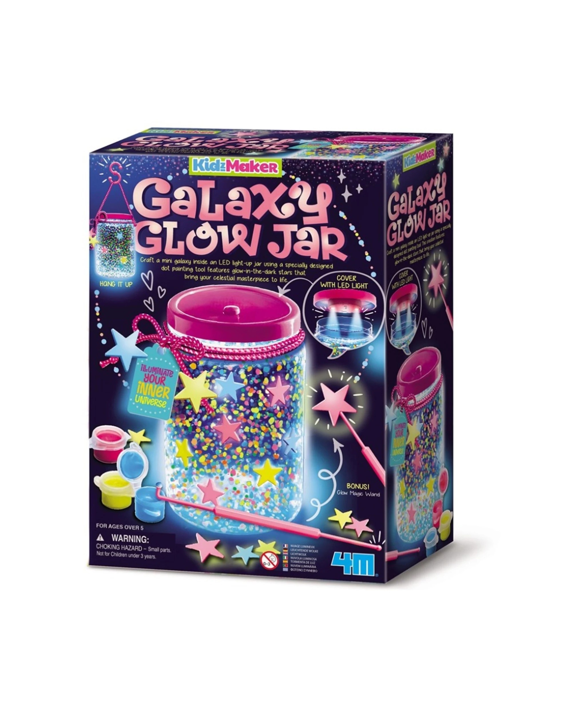 1 4M KidzMaker Galaxy Glow Jar Kids Creative Play Toy DIY Craft Science Kit, 1 of 2