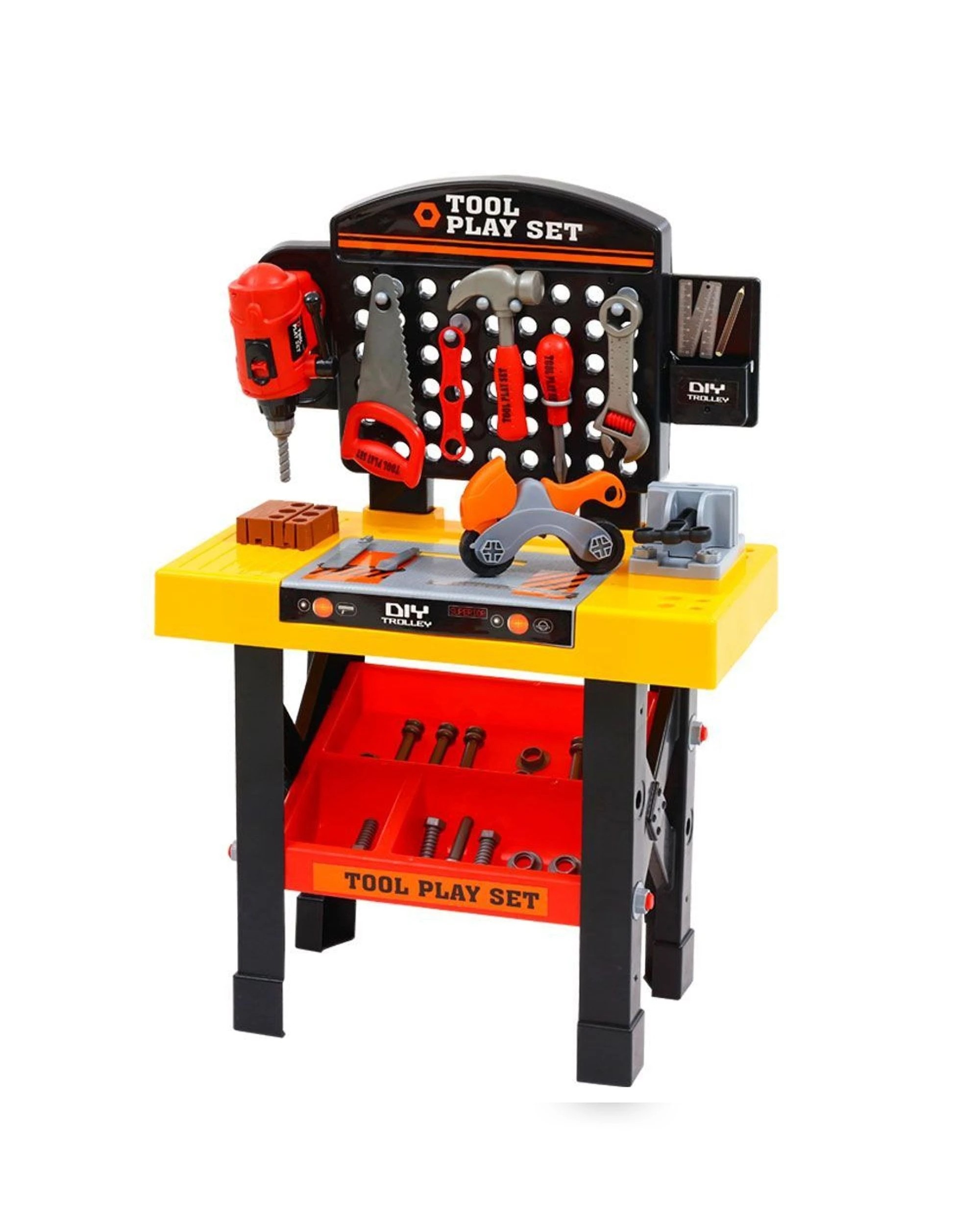 1 Keezi Kids Pretend Workbench DIY Tools 54 Piece Children Role Play Toys - Multi, 1 of 5