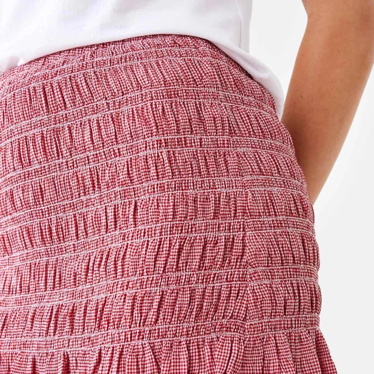 7 Shirred Mini Skirt Red Chk, 7 of 9