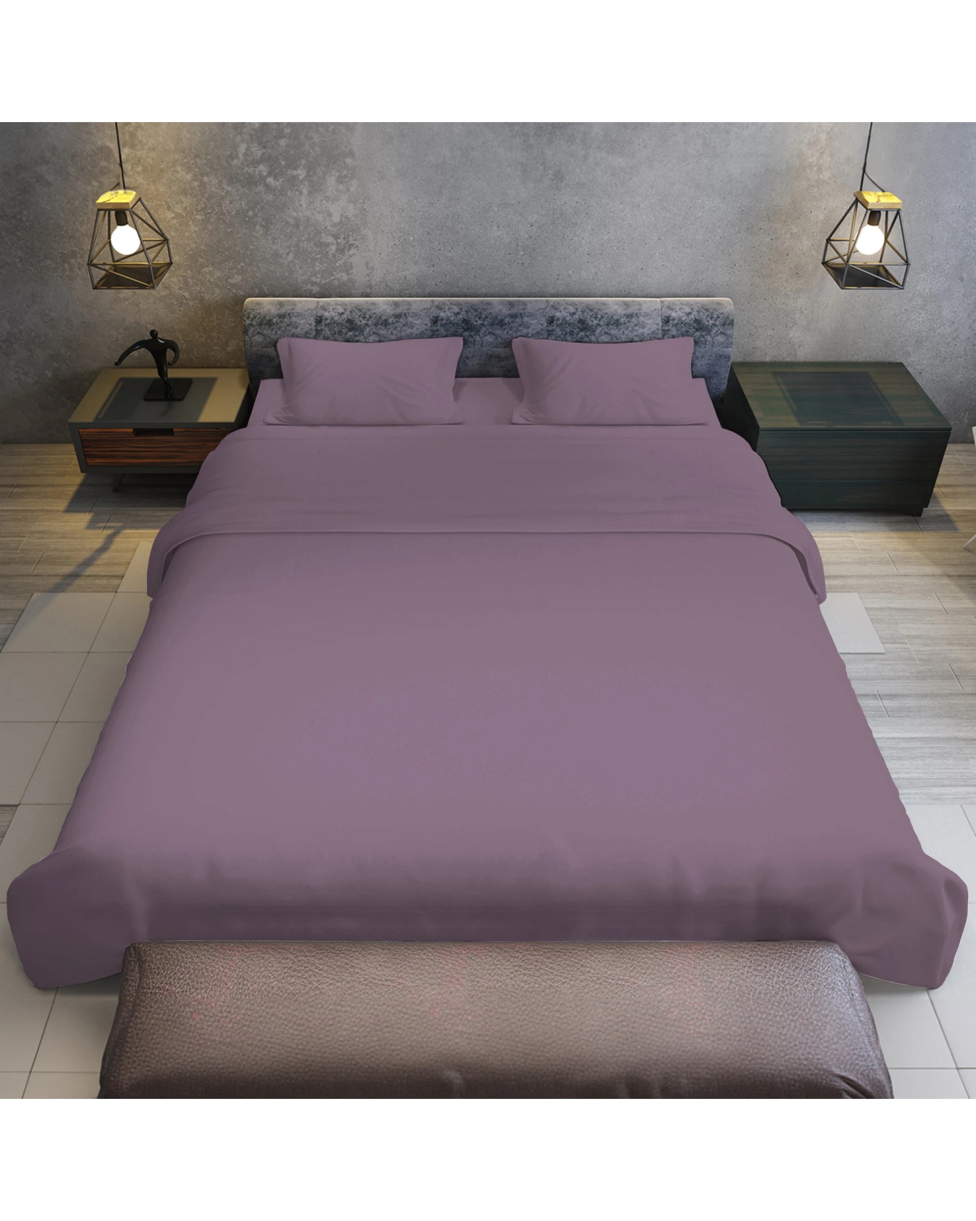 4 Laura Hill Queen Size Bed Sheet Set 4pc 1000tc Luxury Living Cotton Rich Gift Pack Lilac - Queen Bed - Purple, 4 of 4