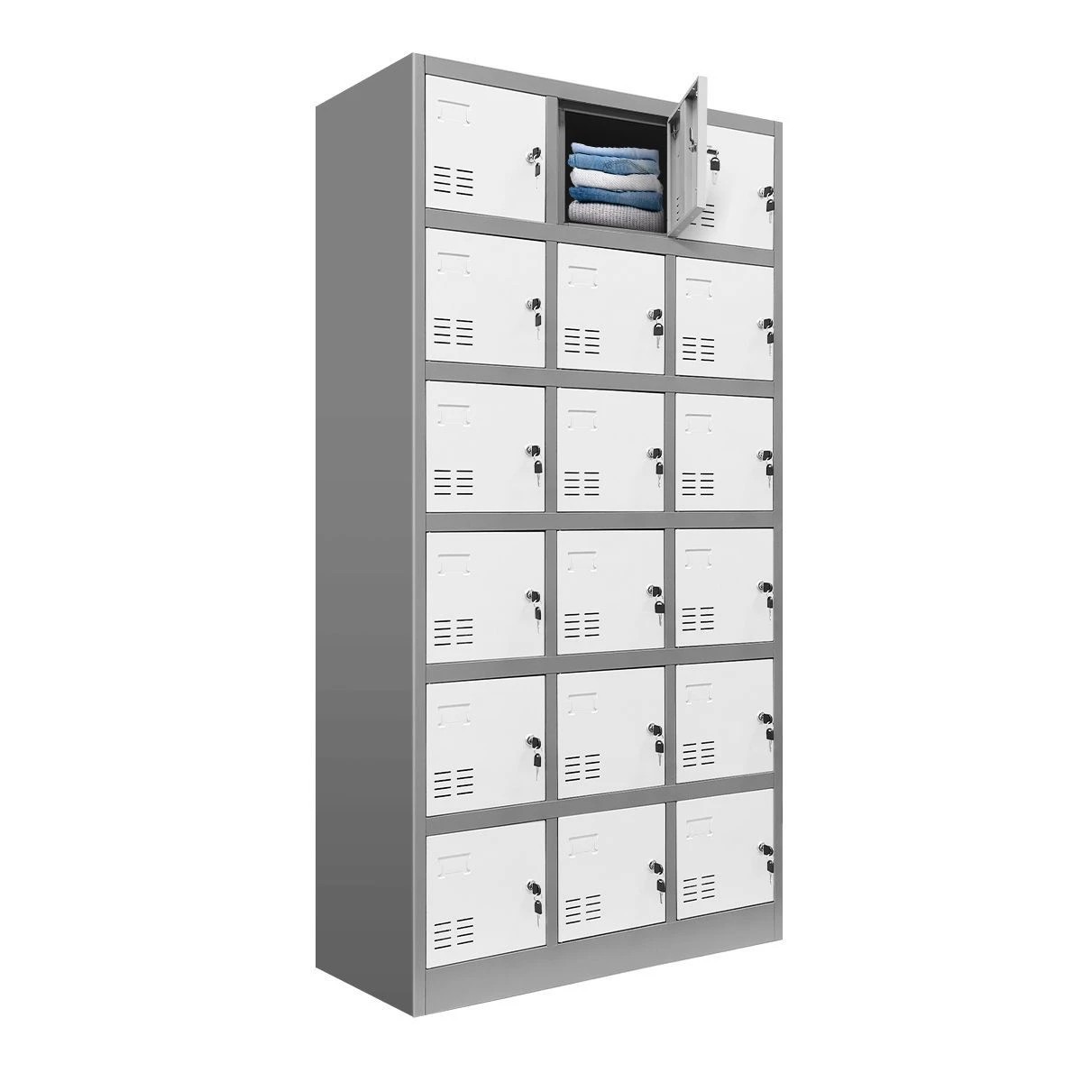 1 Ausway 18 Doors Metal Steel Locker Storage Cabinet Gym Office School, 1 of 7