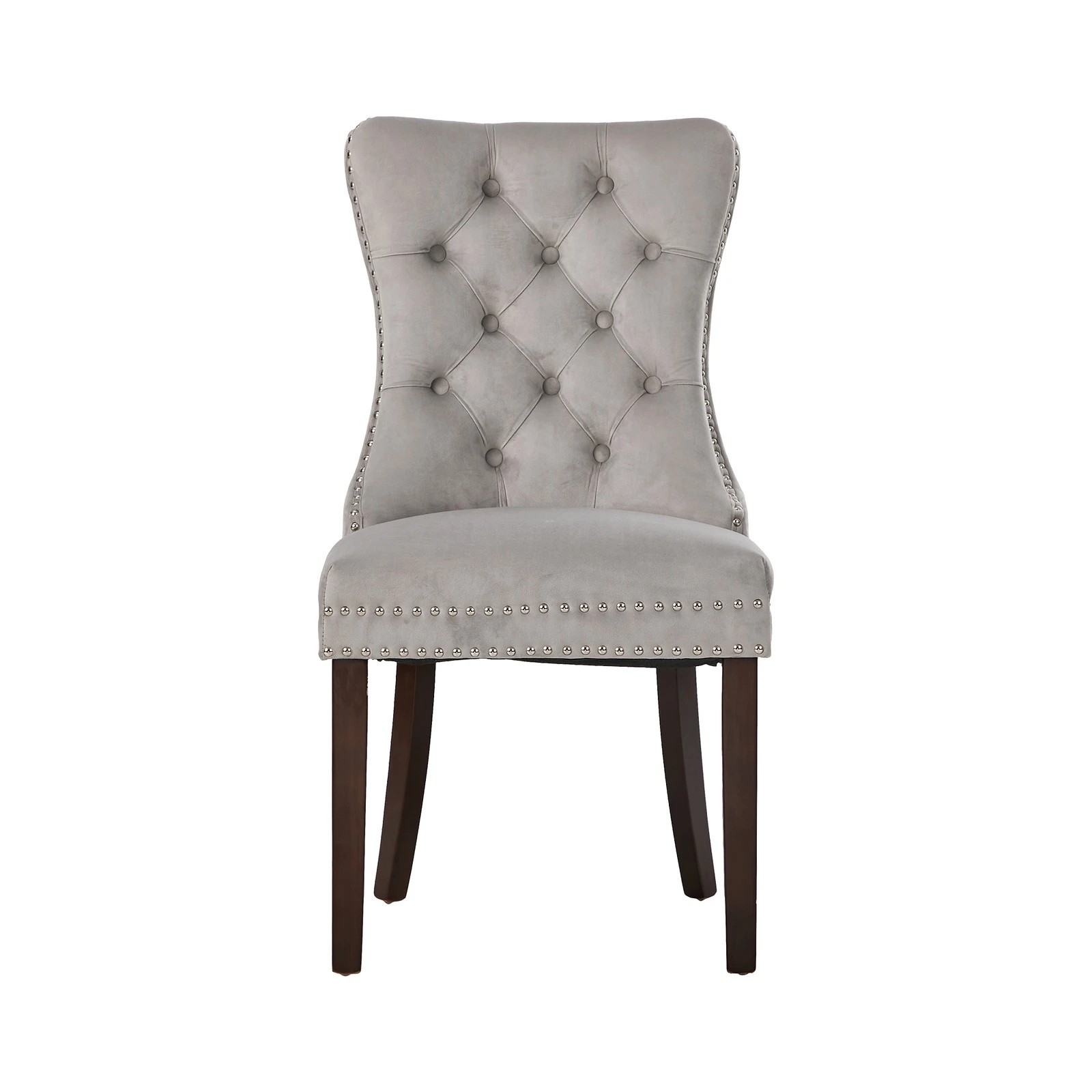 8 Oikiture 4x Velvet Dining Chairs Upholstered French Provincial Tufted Light - Grey, 8 of 10