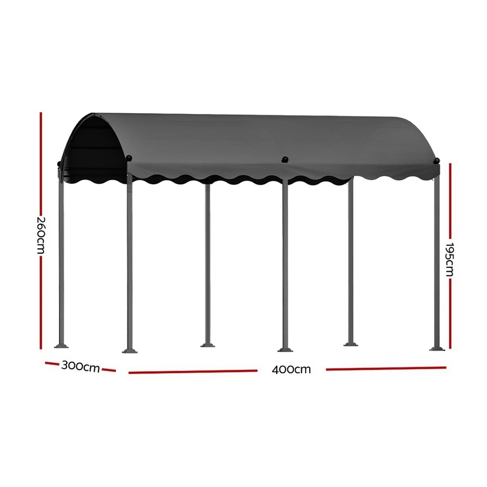 2 Instahut Gazebo Marquee 4x3m Outdoor Event Wedding Tent Camping Party Shade Iron Art - Grey, 2 of 6