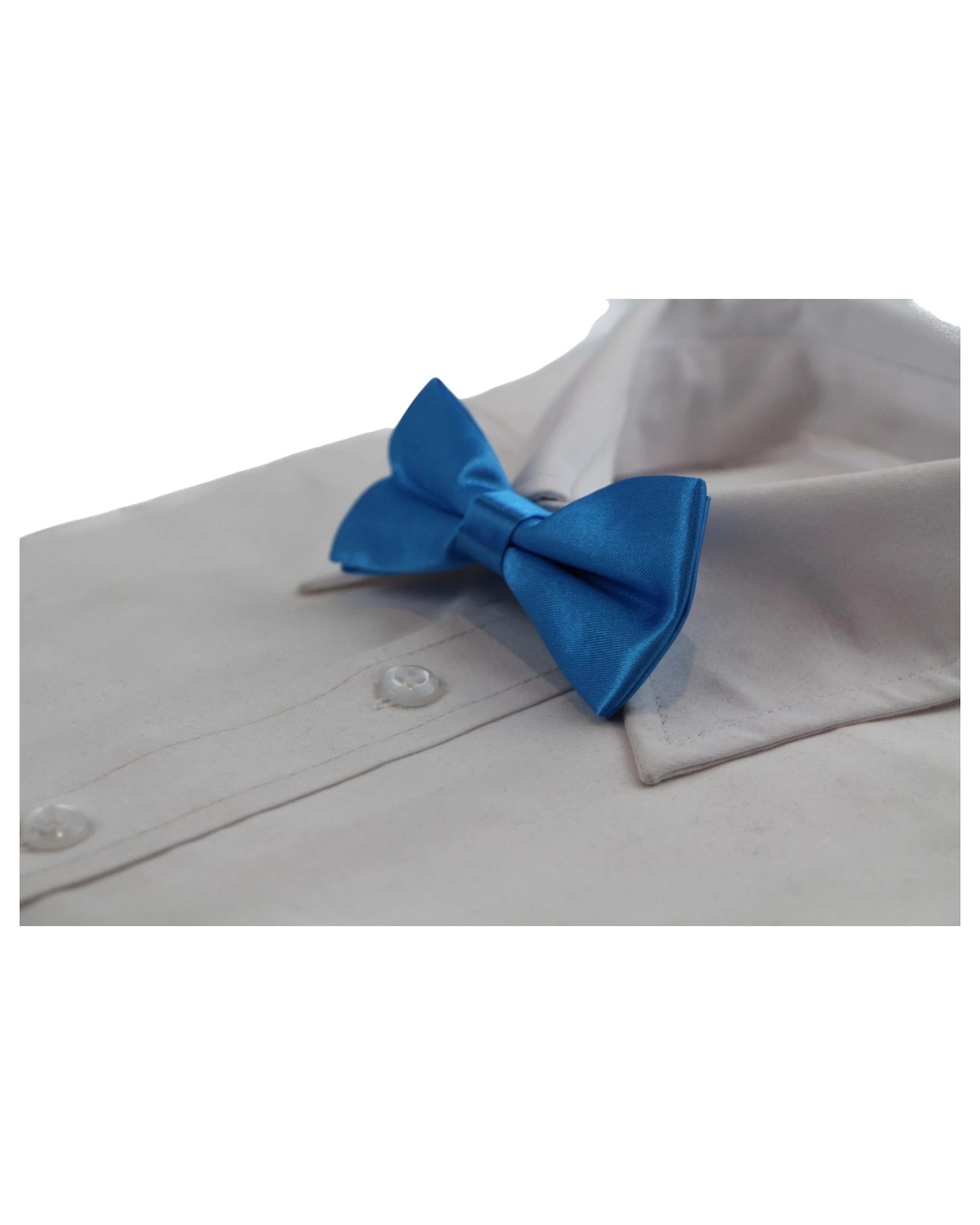 1 Zasel Boys Santorini Blue Plain Bow Tie - Blue, 1 of 4
