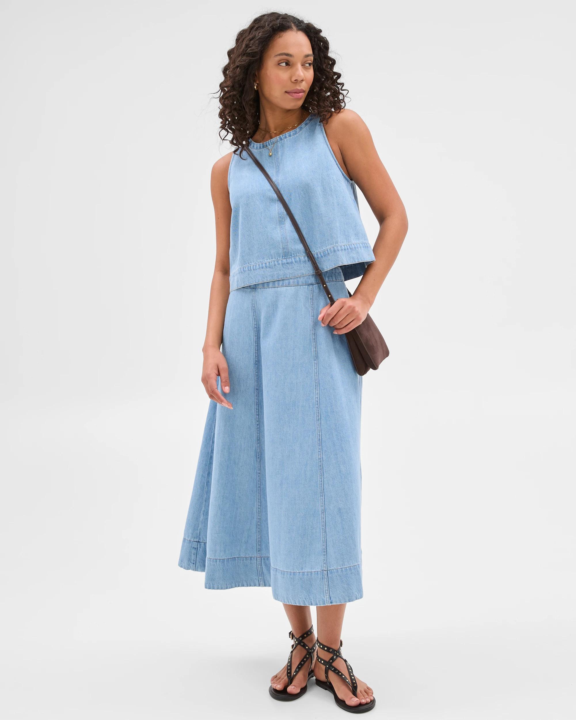 1 Target Panelled Denim Midi Skirt ERA BLUE, 1 of 5