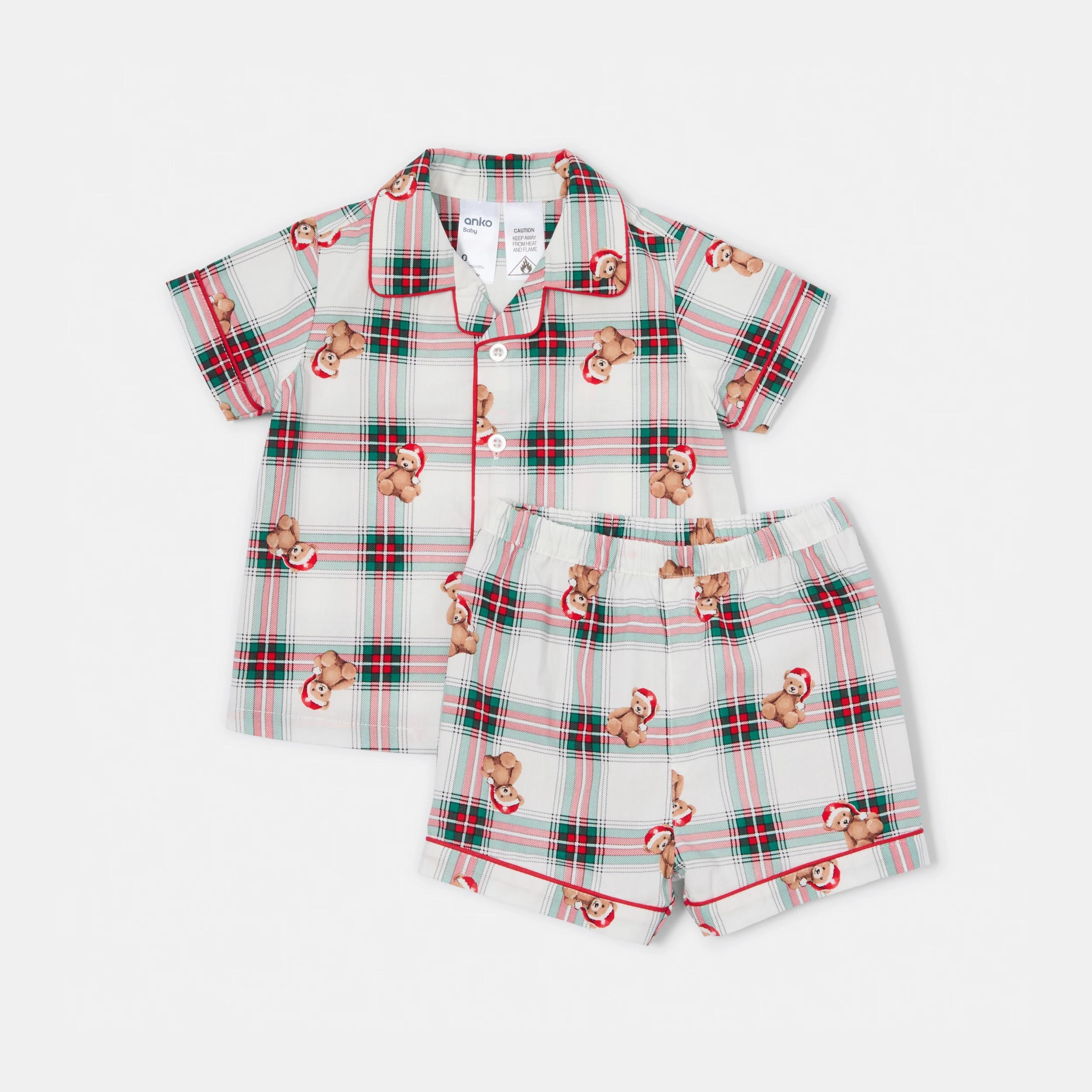 1 Christmas Short Sleeve Check Family Pyjama Set XMAS BEAR CHECK, 1 of 7
