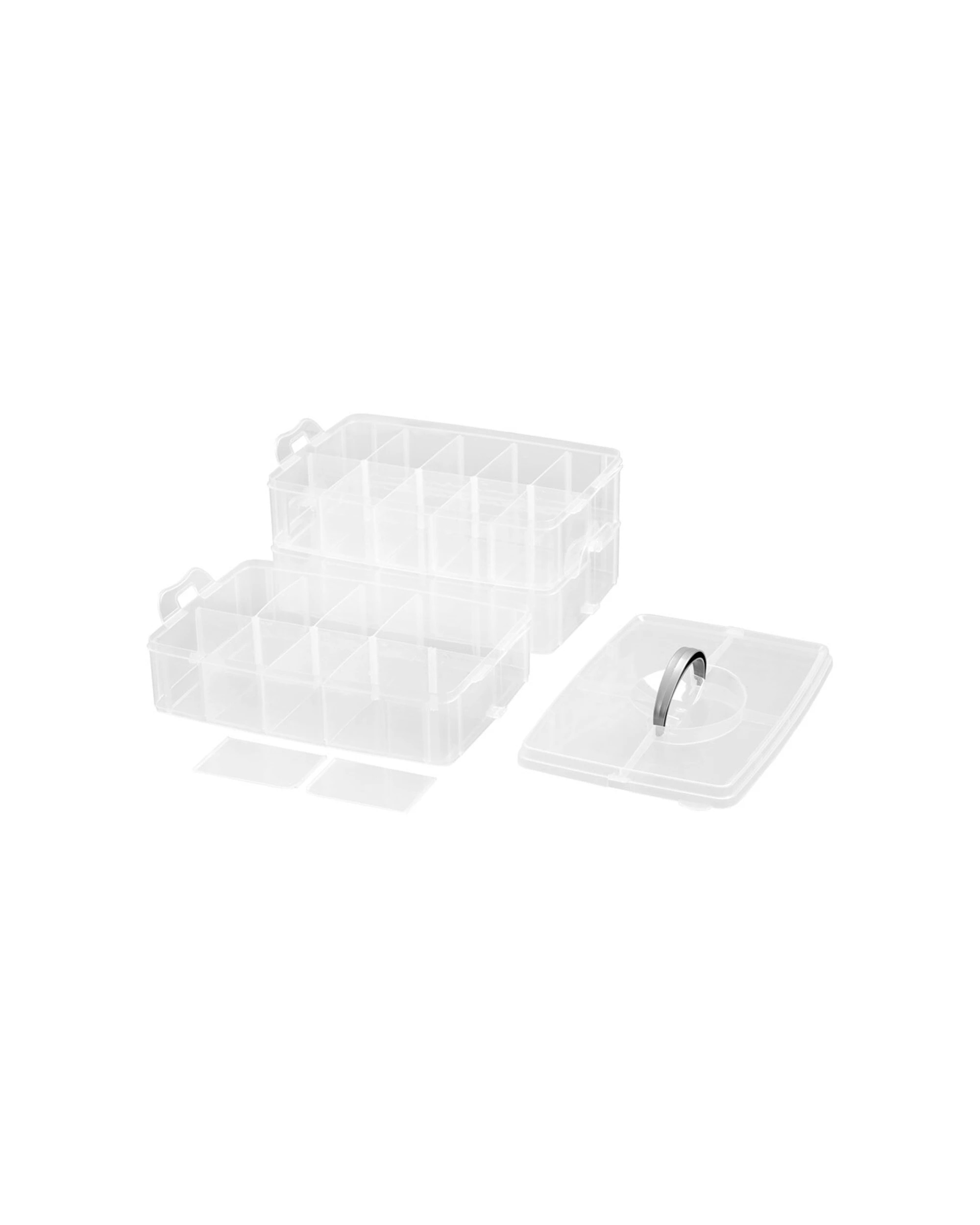 4 Boxsweden Nic-Nac 3-Tier Box 30-Compartment Container 25x18.5cm - Carry Handle
 - plain, 4 of 5