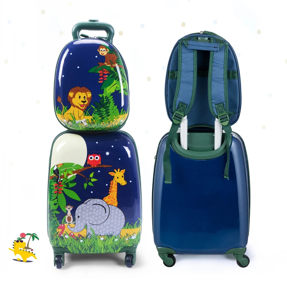 1 Costway 2PCS Kids Luggage Set Travel Suitcase Backpack Set, 1 of 1