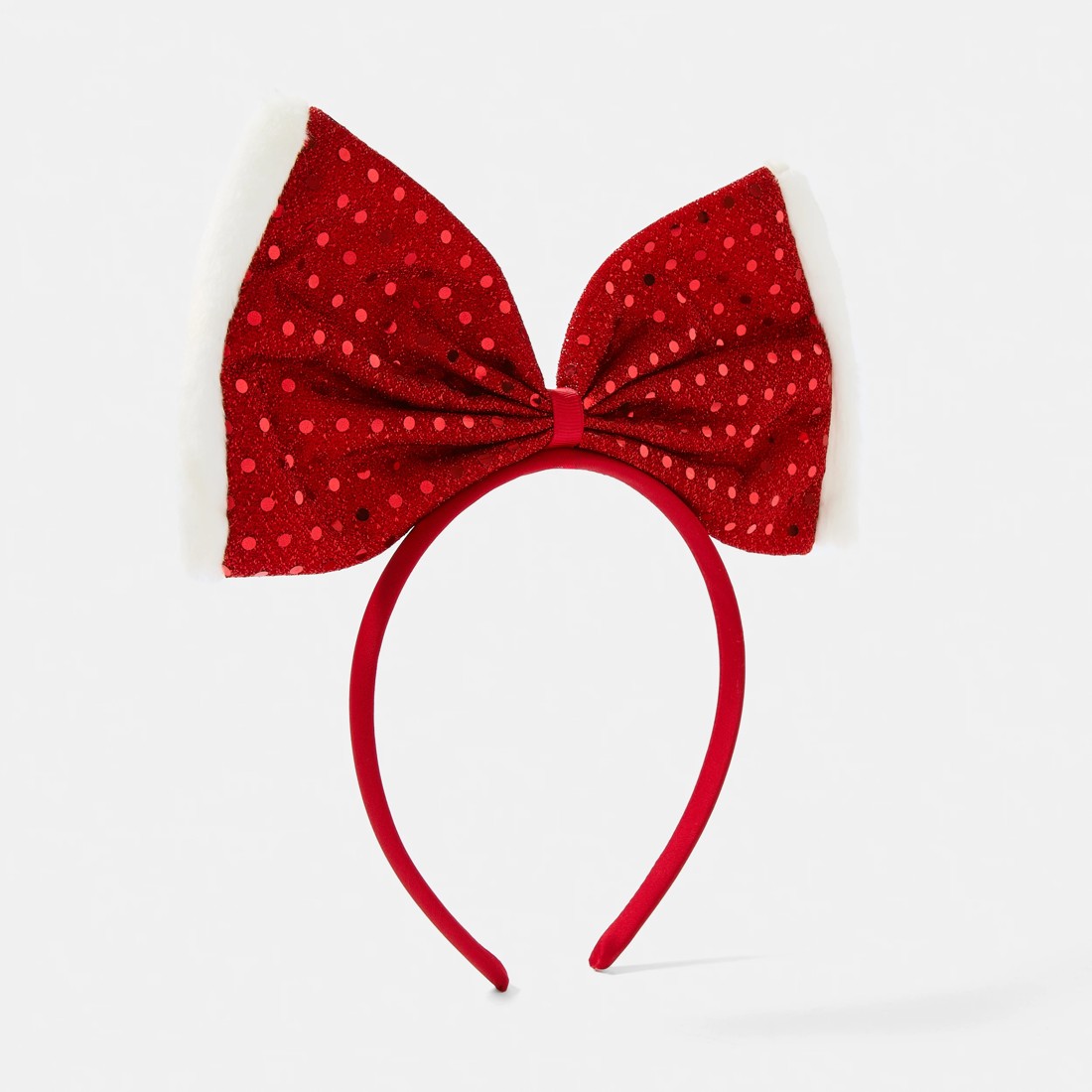 1 Christmas Glitter Bow Headband - Red, 1 of 5