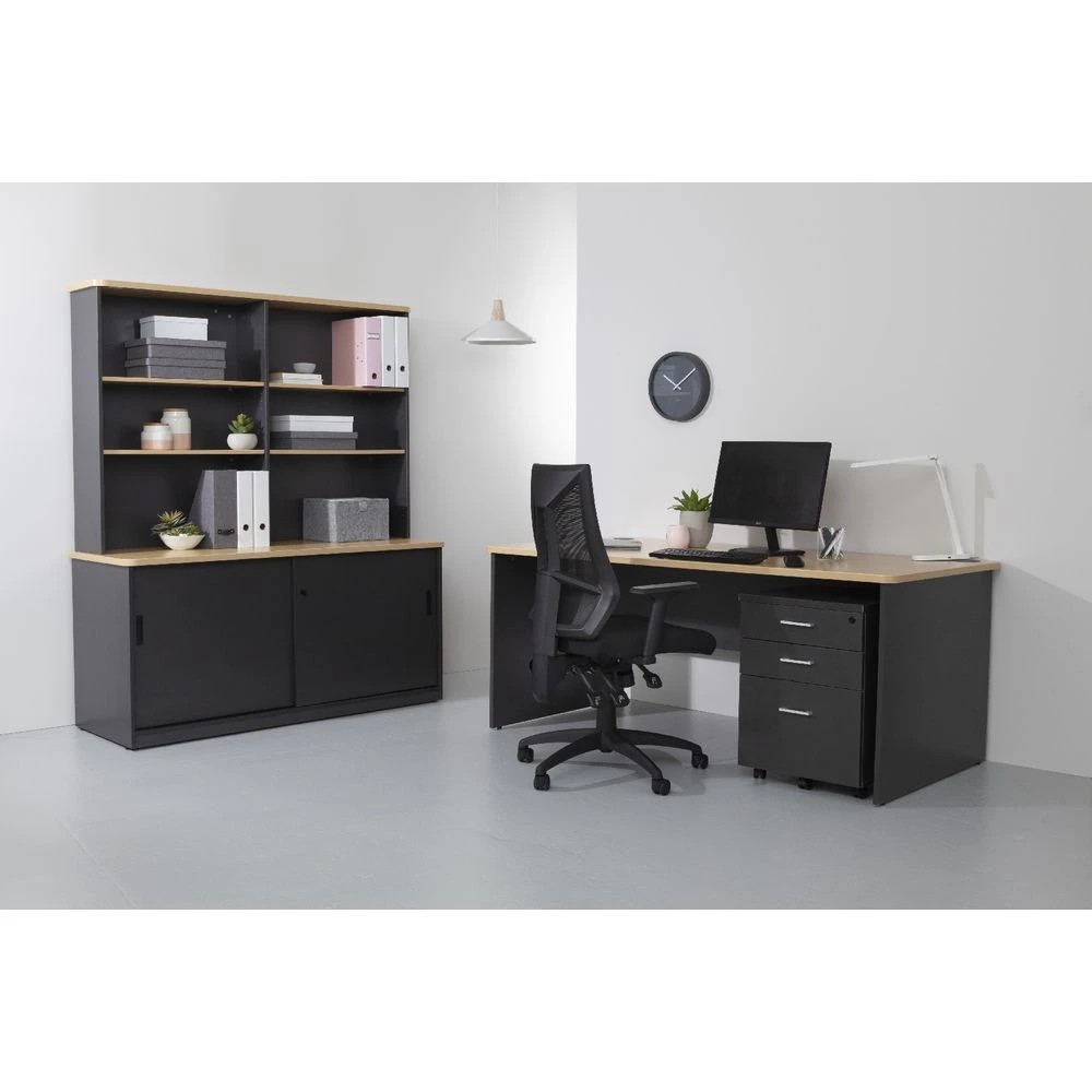 3 Toro 1500mm Sliding Door Credenza with Hutch Desks, Tables and Workstations, 3 of 5