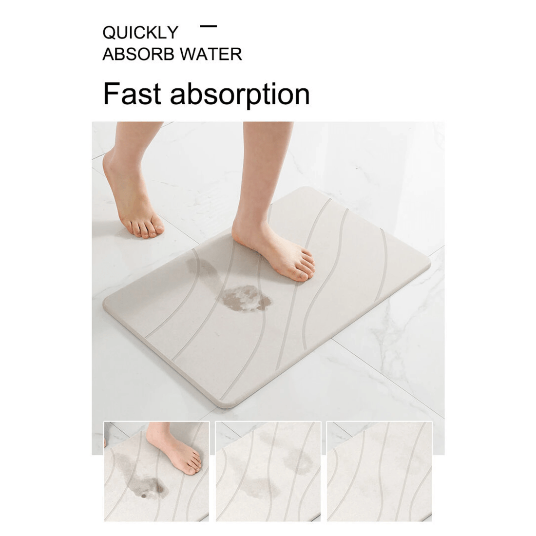 4 BR Home Diatomite Bath Mat with Anti-Slip Design for Quick Drying, 4 of 8