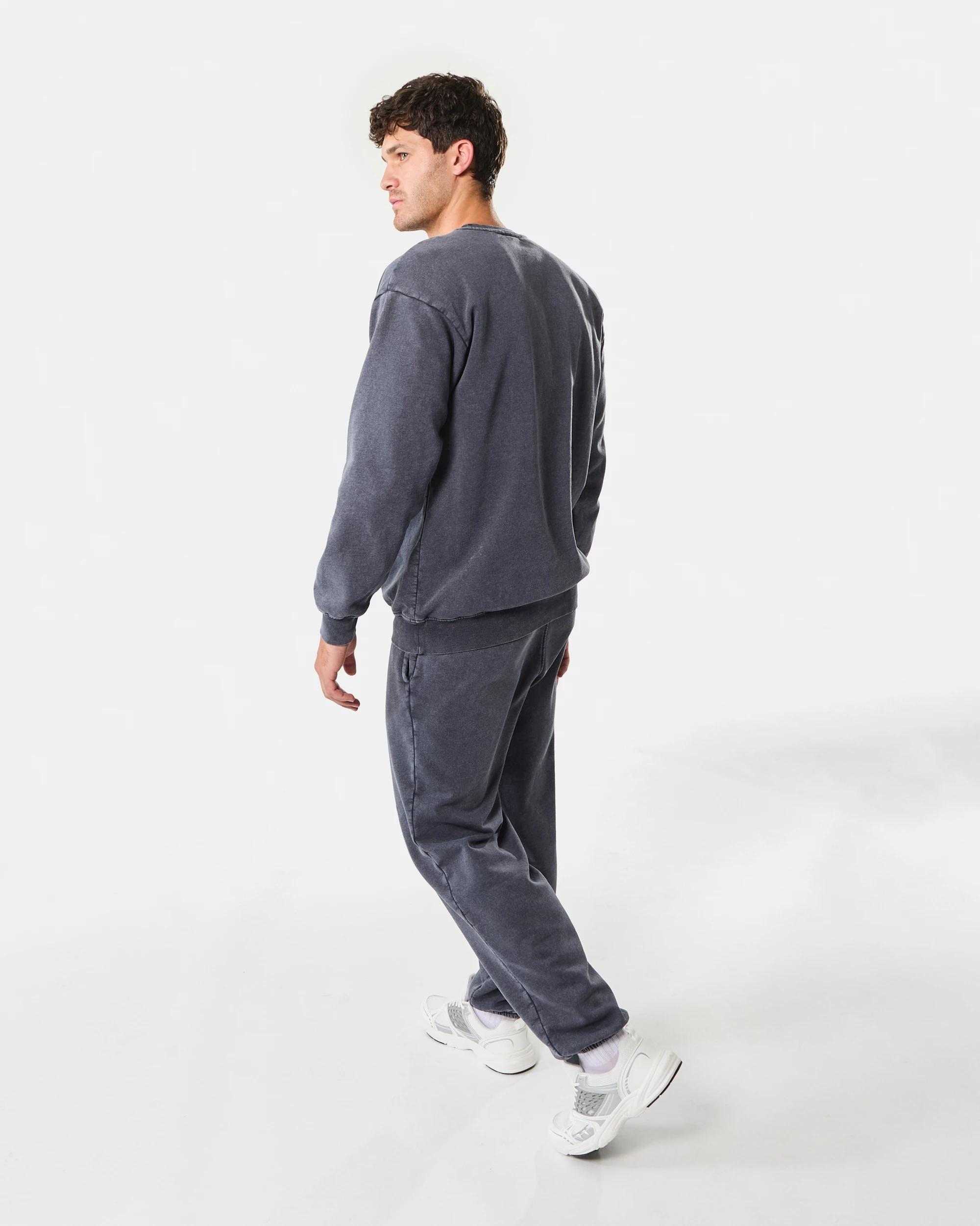 4 Garment Dyed Crew Neck Sweatshirt Gry Lava, 4 of 8