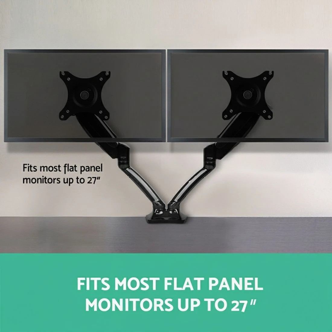 6 Artiss Monitor Arm Gas Spring Dual Desk Mount Screen Holder - Black, 6 of 9