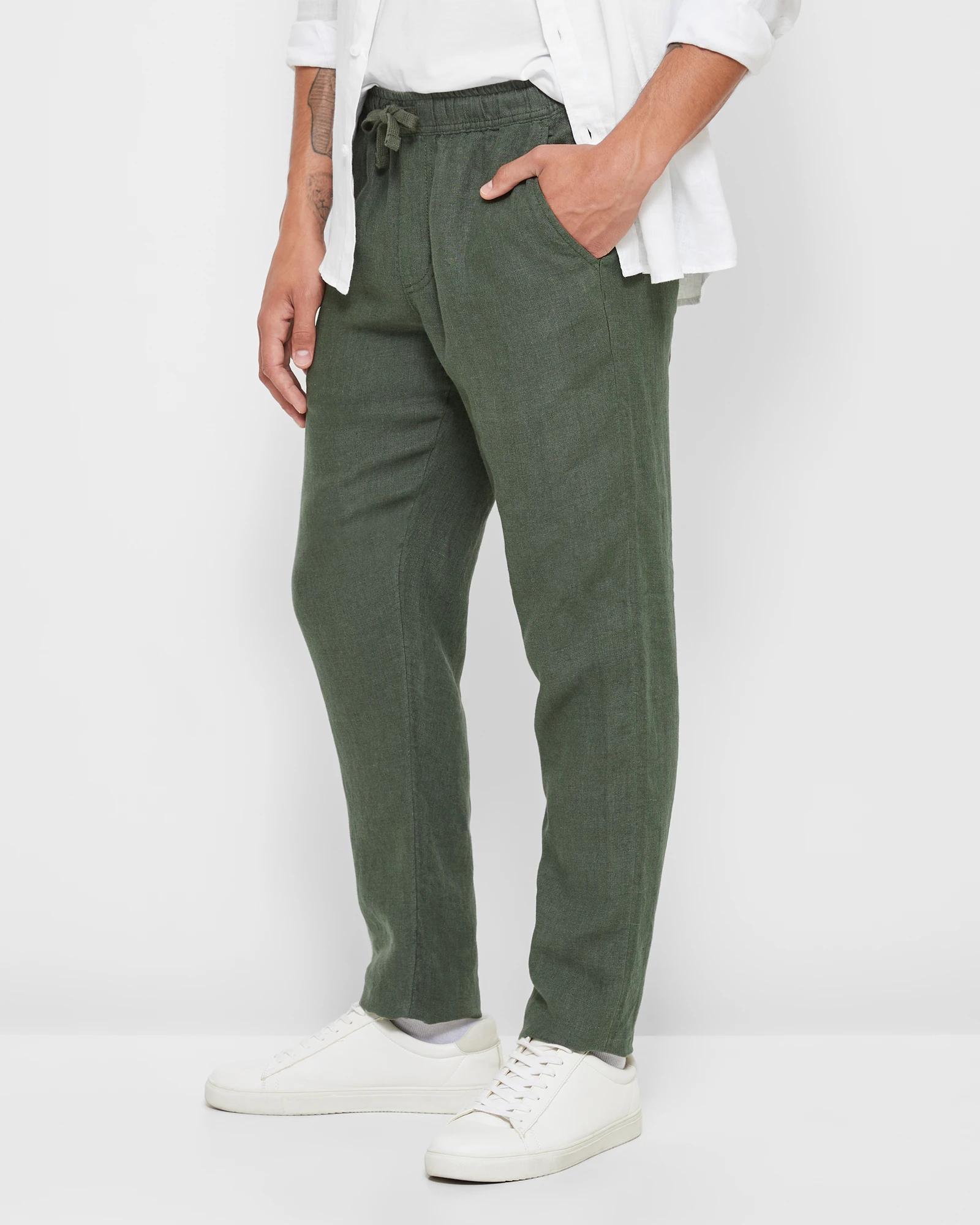 3 Target European Linen Pants GREEN, 3 of 6