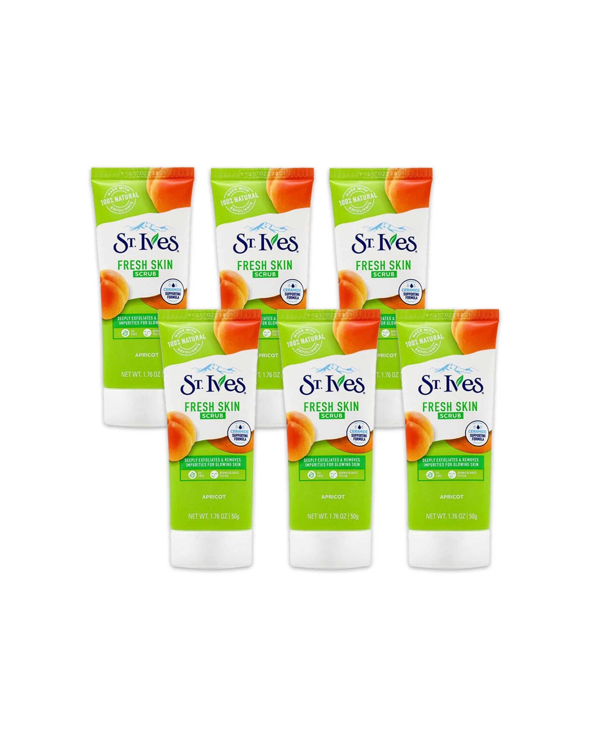 1 St Ives 6PK Apricot Fresh Skin Facial Scrub With Crushed Walnut Shell 50g - Multi, 1 of 3