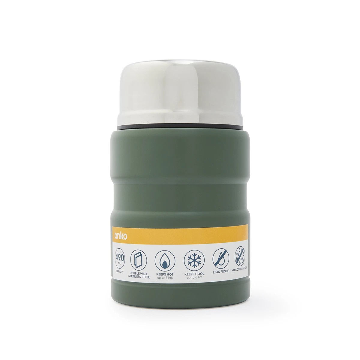 9 490ml Olive Food Flask with Spoon, 9 of 9