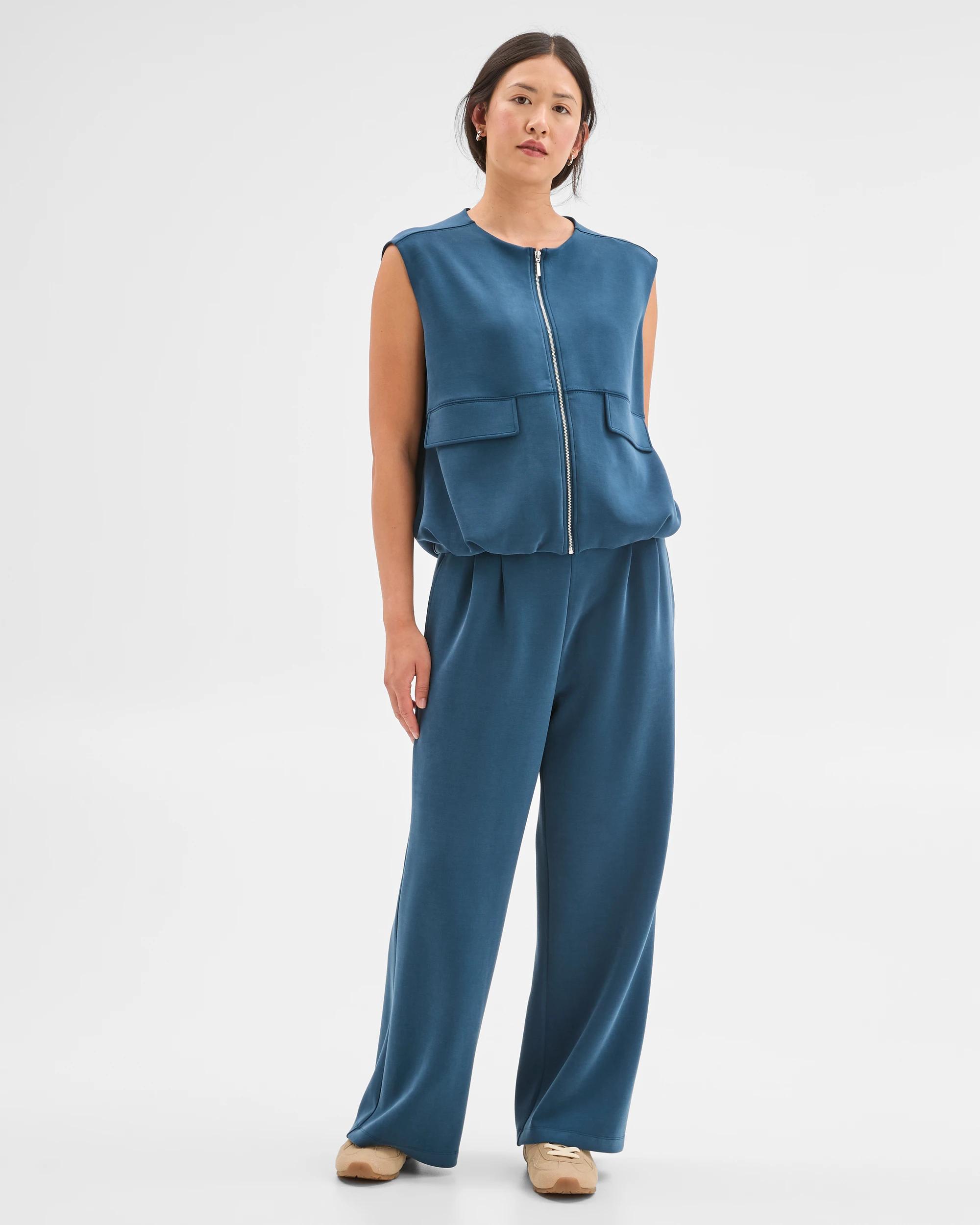 1 Target Woman Suede Touch Pull On Pants DARK TEAL, 1 of 7