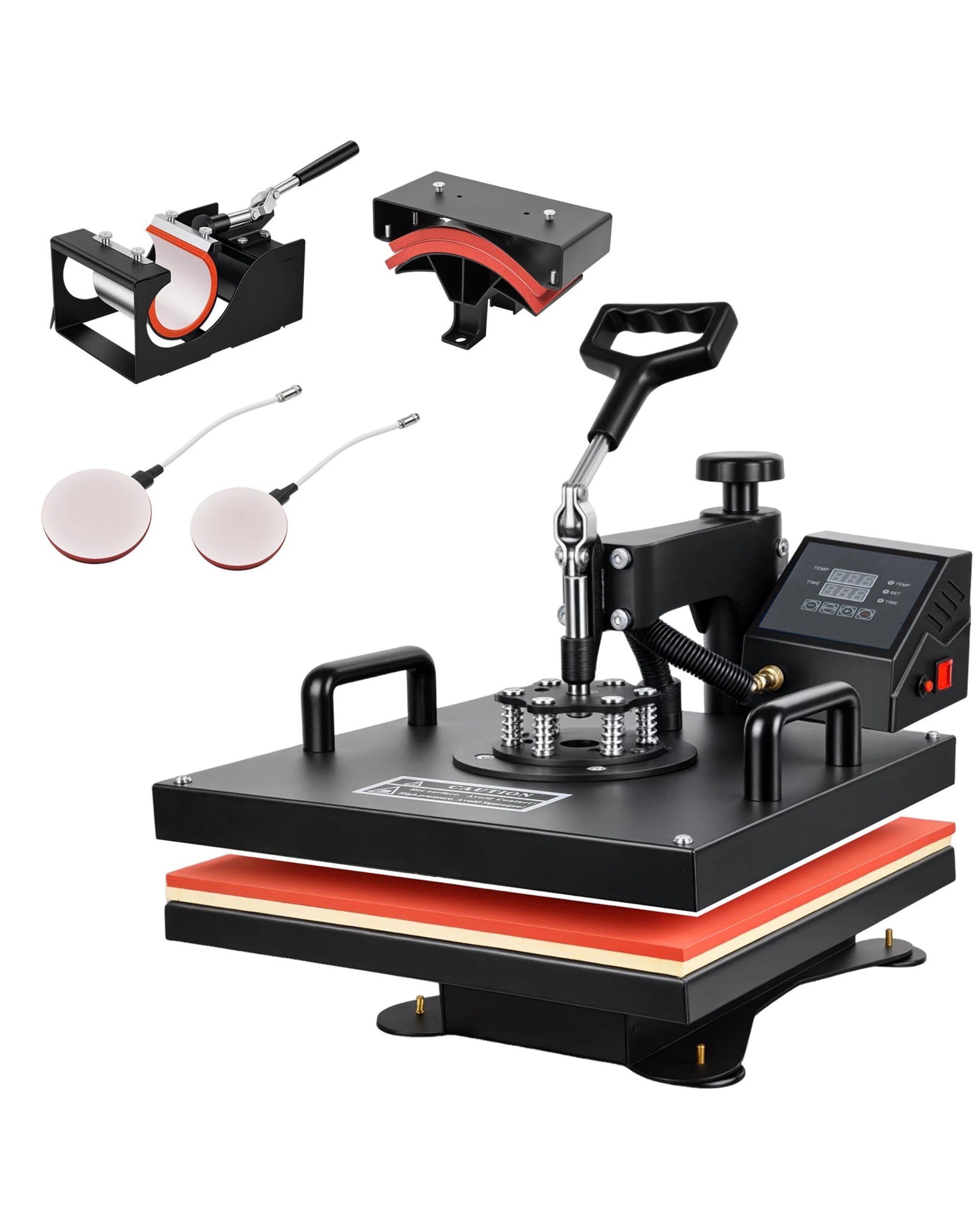 1 Advwin 5-in-1 Heat Press Machine 38 x 38cm 360°Rotatable - Black, 1 of 7