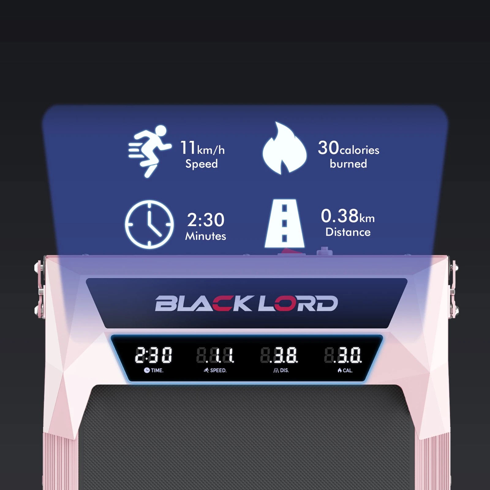 9 Black Lord Treadmill Electric Walking Pad Under Desk Home Incline Foldable - Pink, 9 of 10