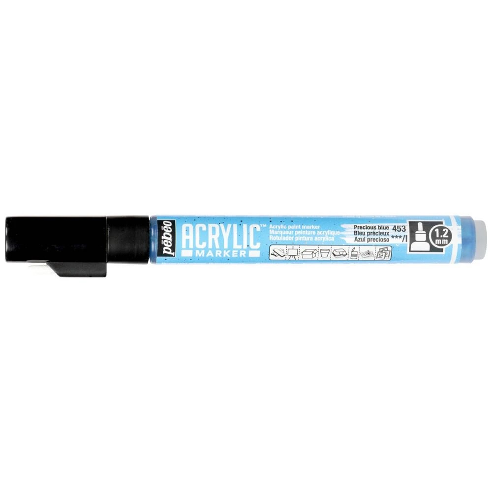 1 Pebeo Acrylic Paint Marker 1.2mm Precious Blue, 1 of 3