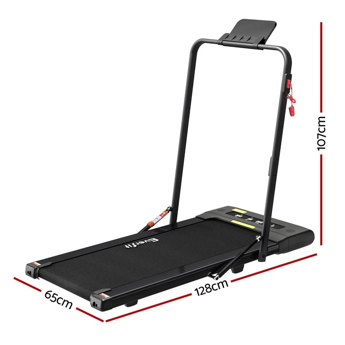 2 Everfit Treadmill Electric Walking Pad Under Desk Home Gym Fitness 400mm - Black, 2 of 6