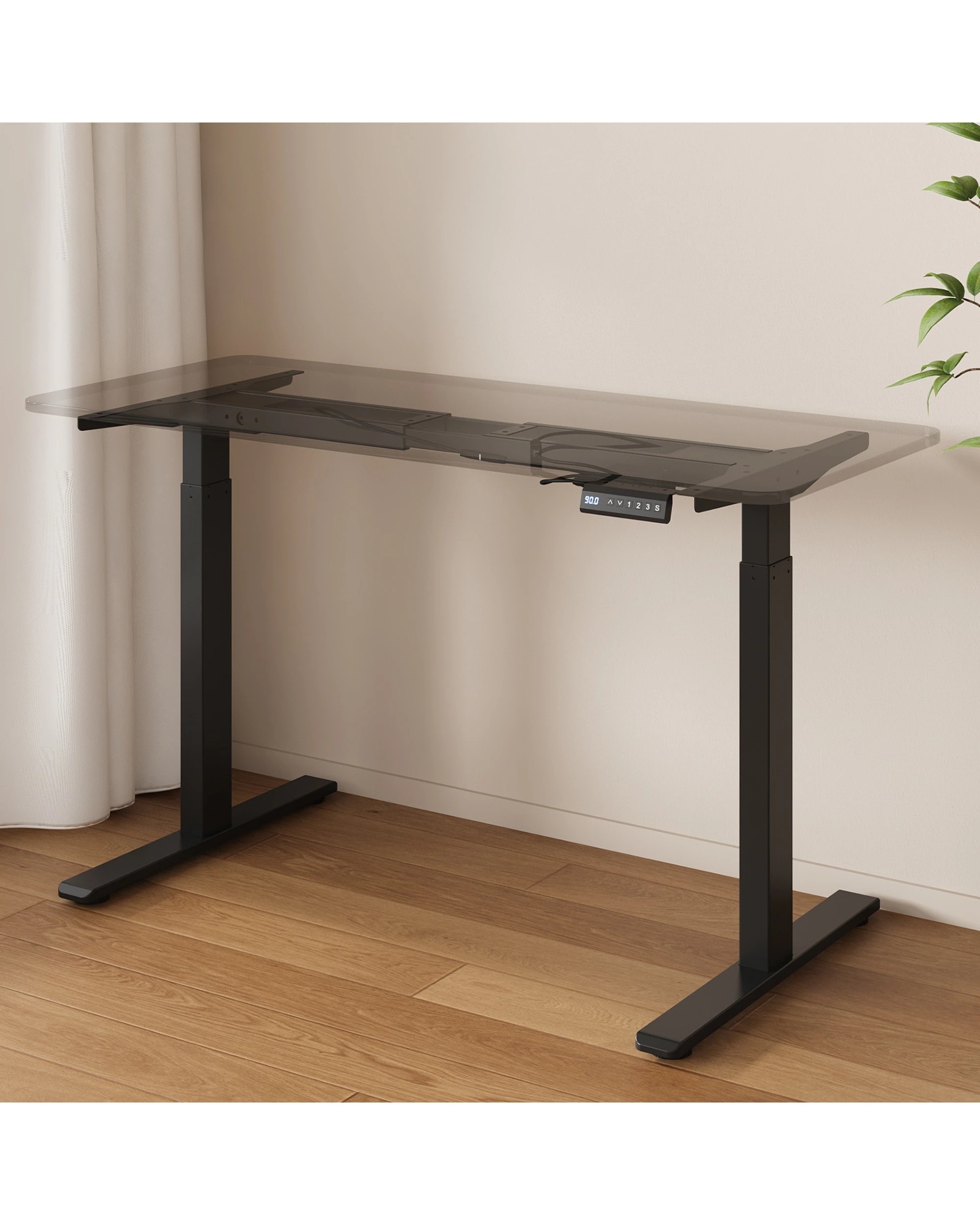 1 Advwin Dual Motor Electric Height Standing Desk Frame Adjustable Height Memory Preset No Desktop - Black, 1 of 2