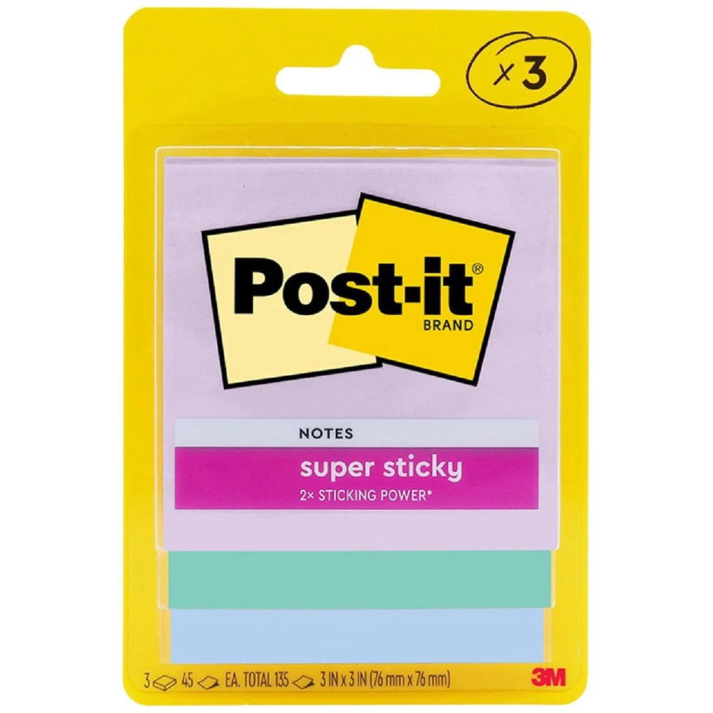 1 Post-it Super Sticky Notes 76 x 76 mm Blue Hour 3 Pack, 1 of 6