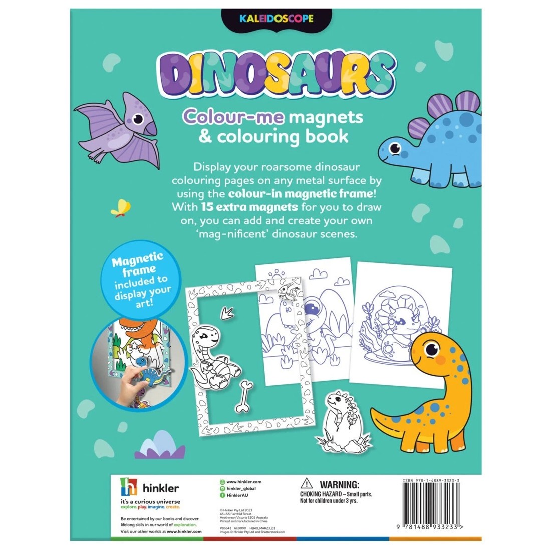 5 Kaleidoscope Dinosaurs: Colour Me Magnets and Colouring Book, 5 of 5