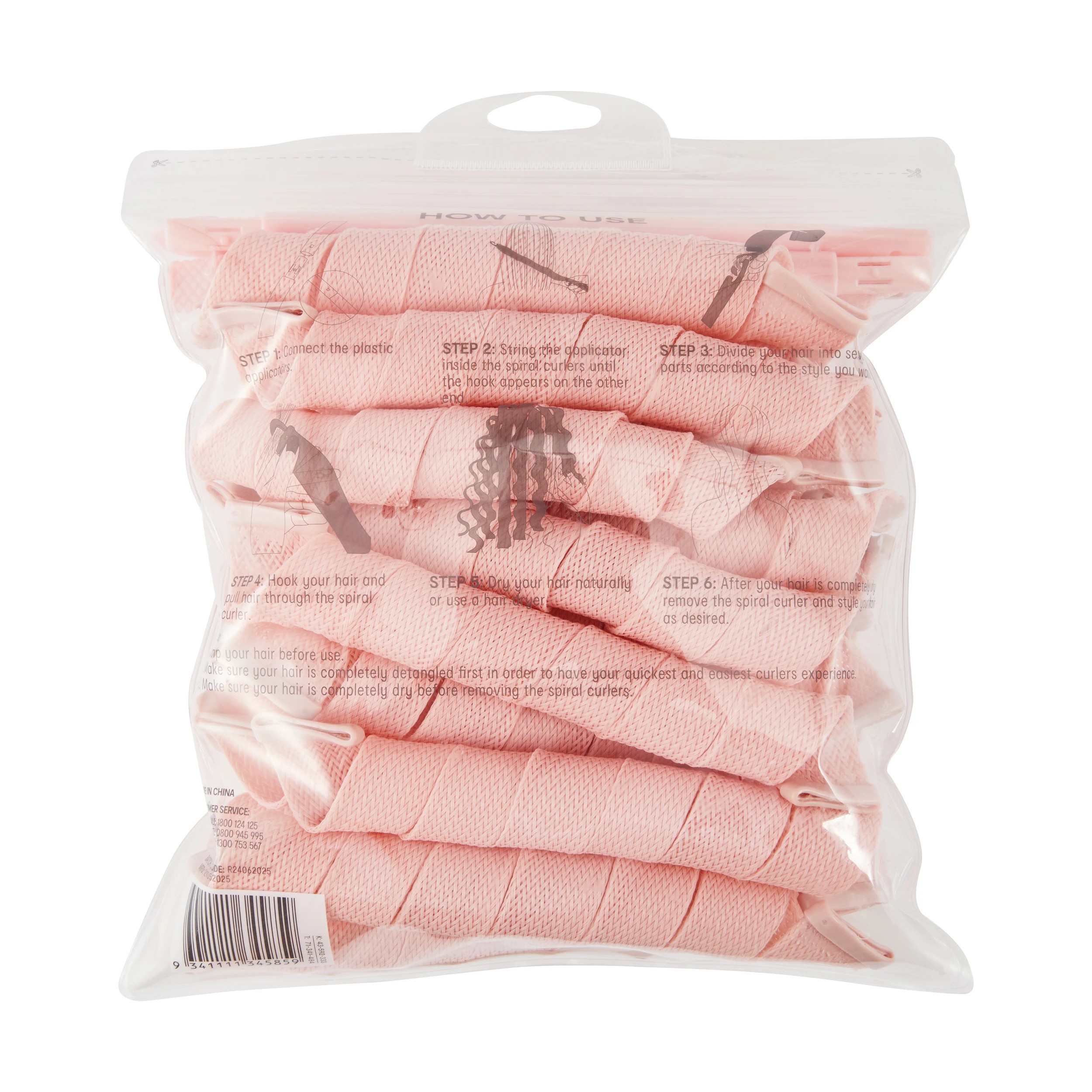 6 OXX Haircare 20 Pieces Heatless Spiral Curler - Pink, 6 of 6