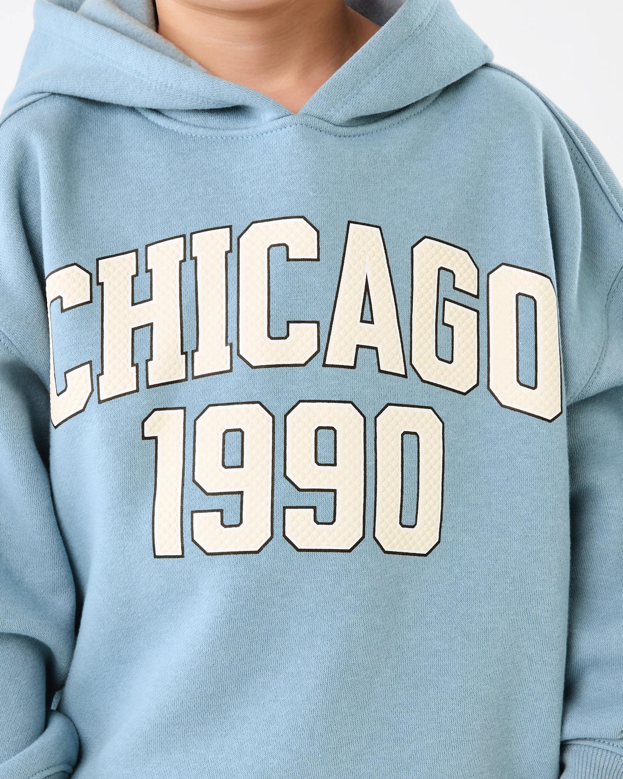 4 Oversize Print Hoodie Blu Varsit, 4 of 6