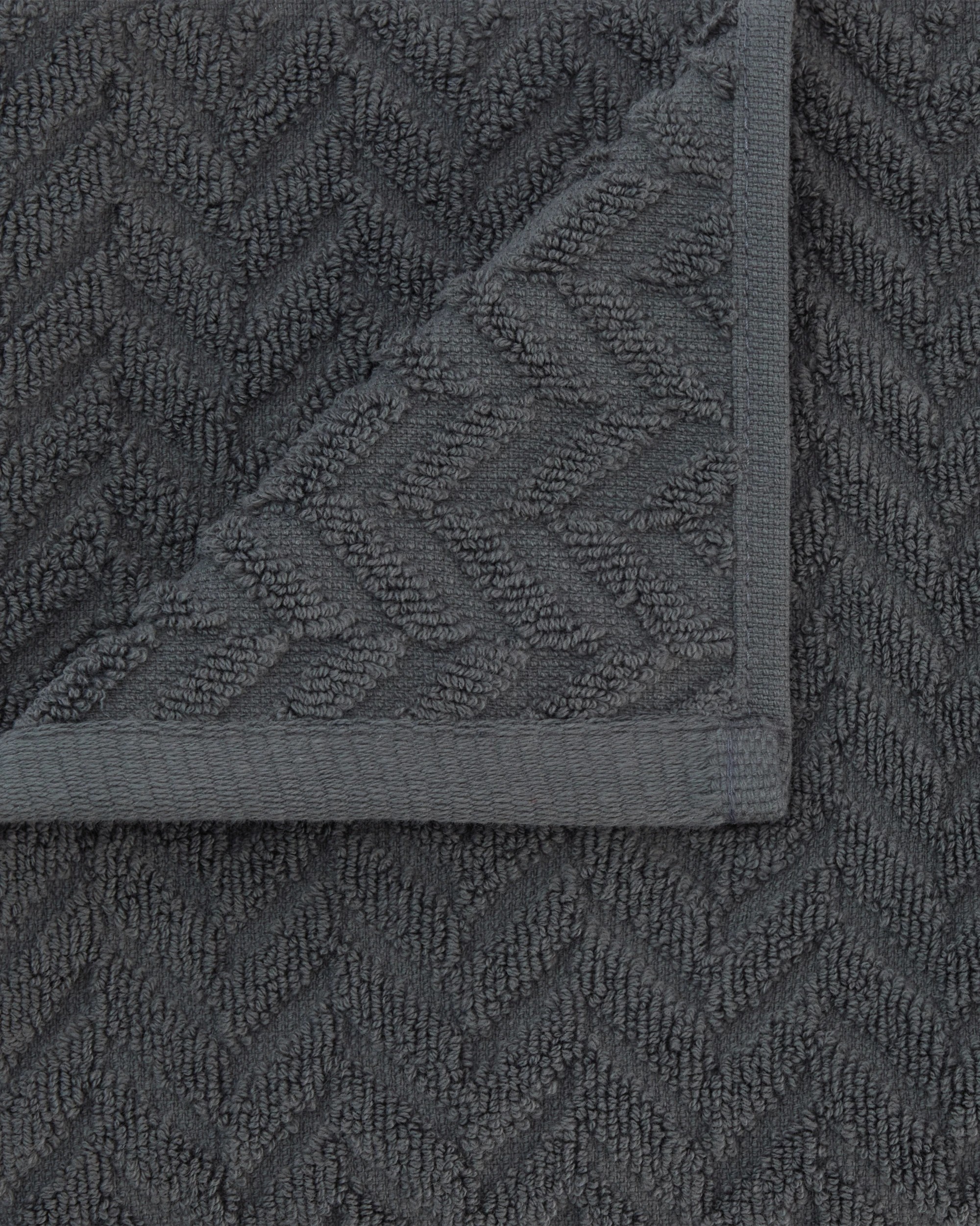 2 Chevron Cotton Hand Towel - Grey, 2 of 6