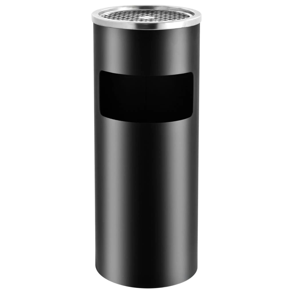 2 Vidaxl Ashtray Dustbin Hotel 30 L Steel - Black, 2 of 6