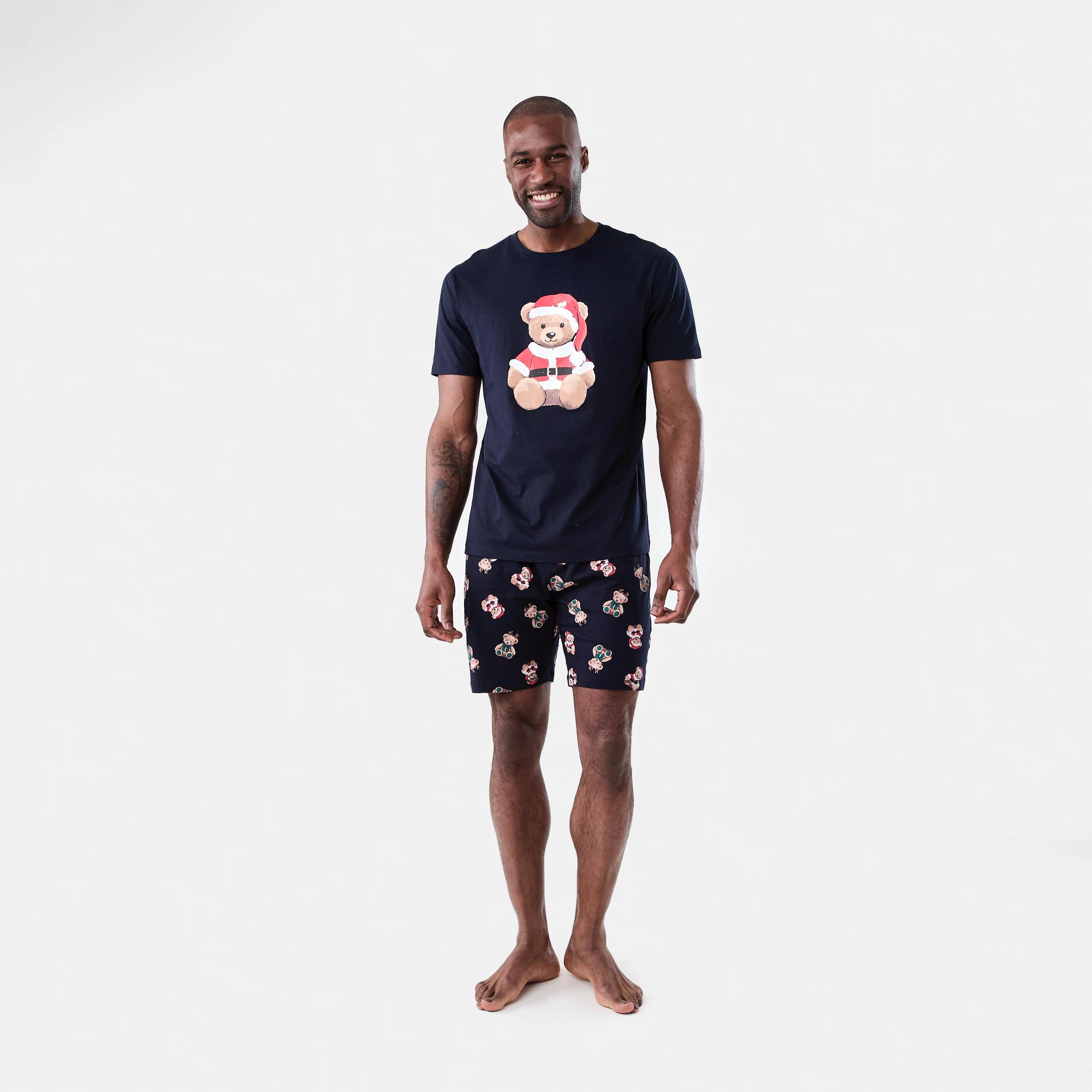 7 Teddy Bear Christmas Knit Shorts Family Matching Pyjama Set XMAS BEAR SKY CAPTAIN, 7 of 7